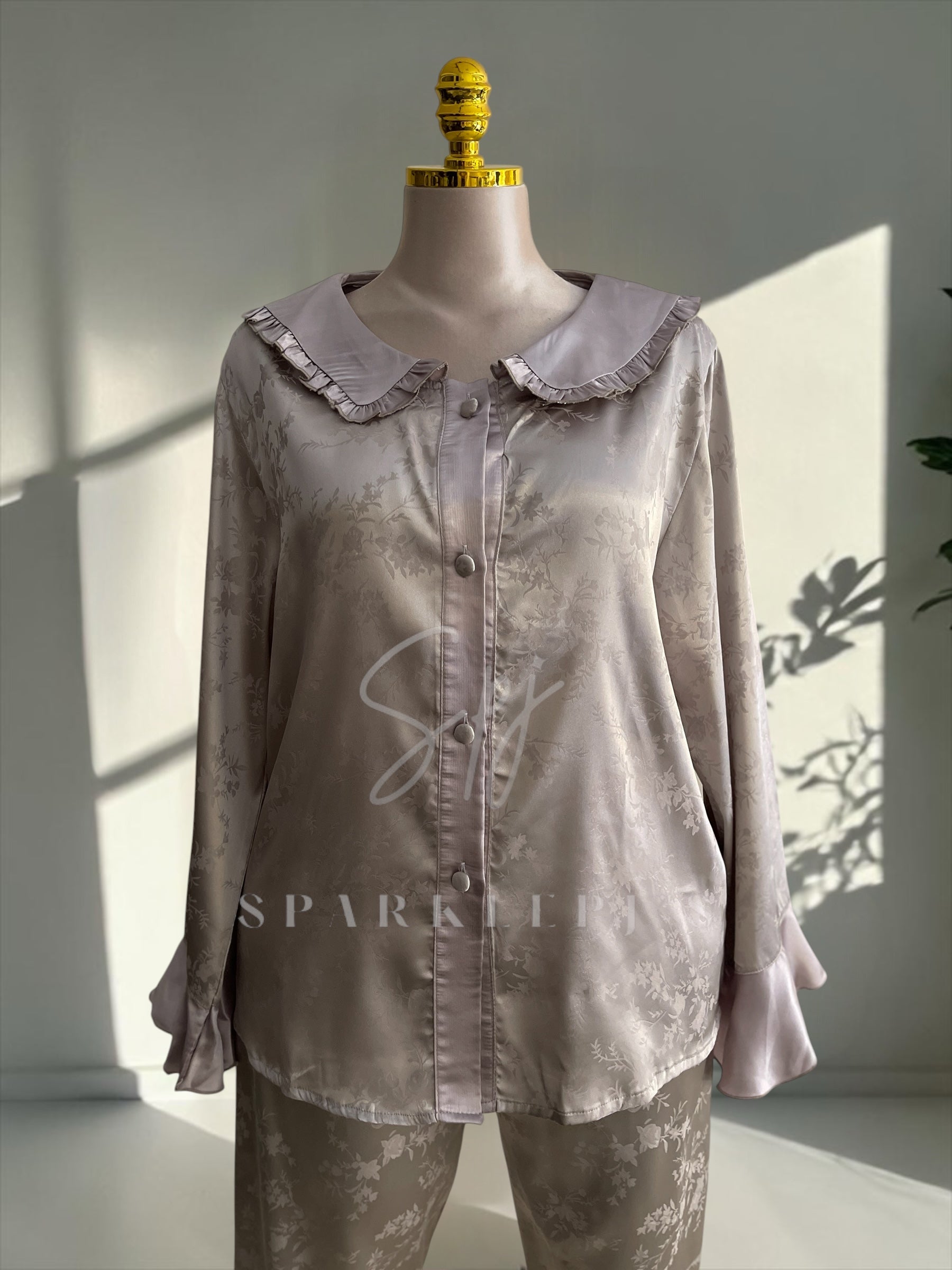 Classic Buttoned Satin Pajama