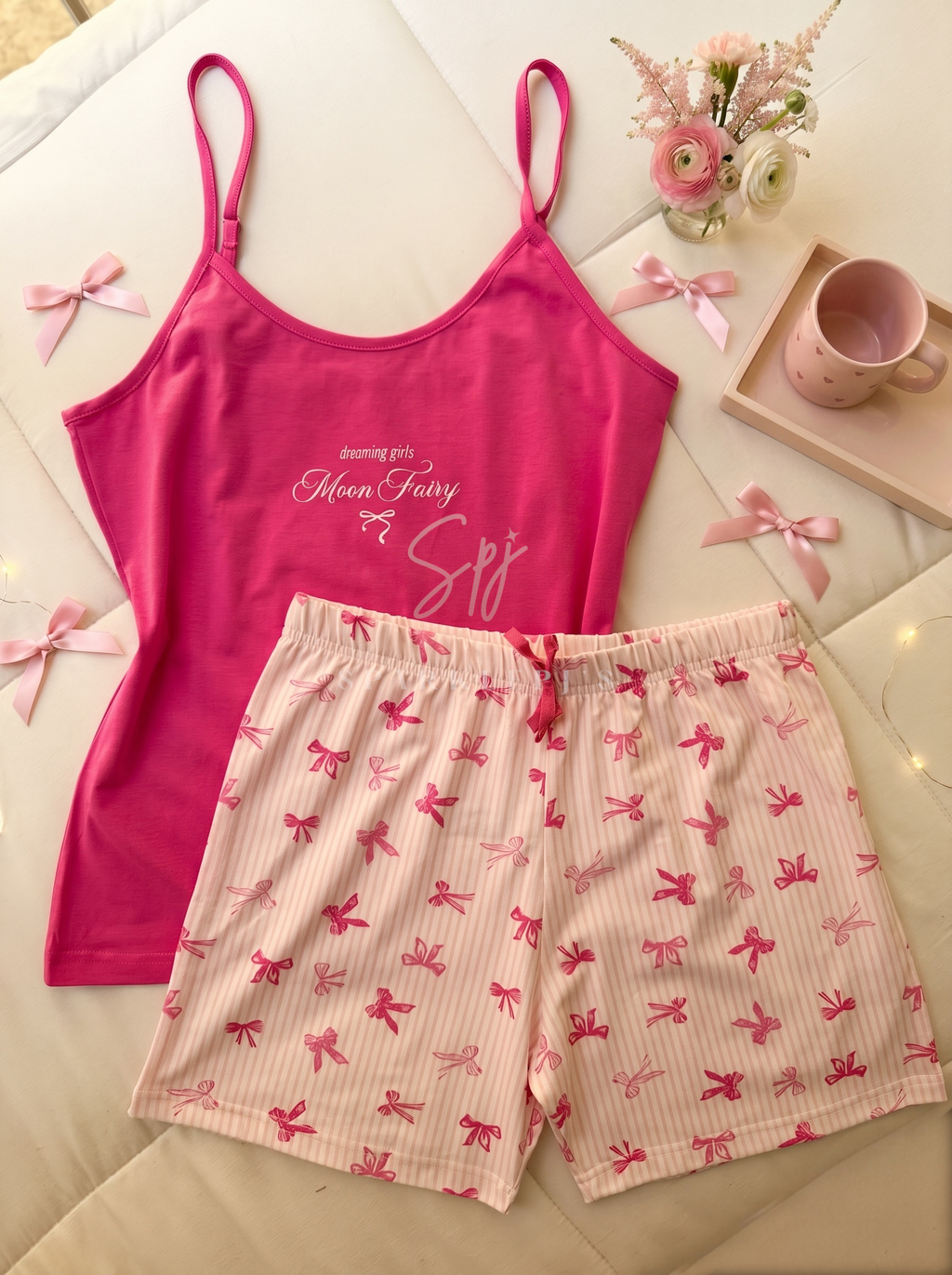 Sweet Ribbon Short Pajama Set