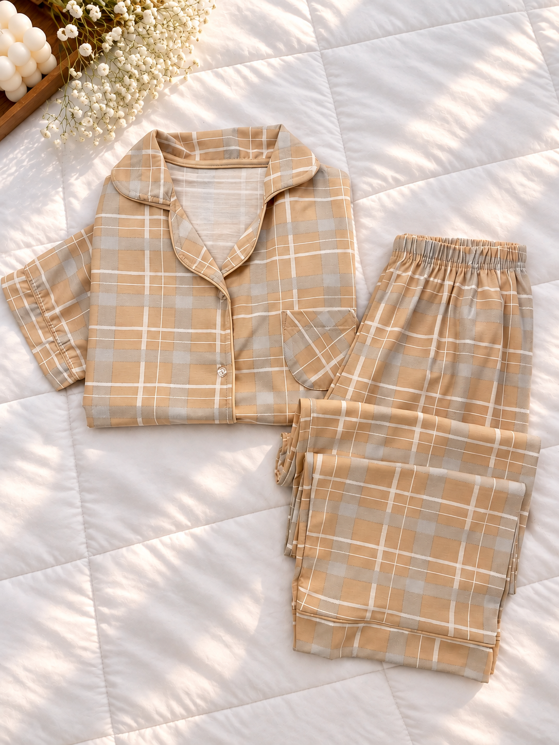 Elara Plaid Pajama Set