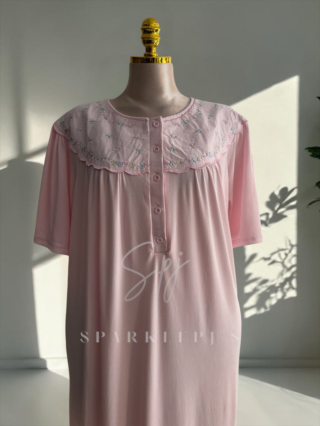 Soft Embroidered Maxi Nightdress