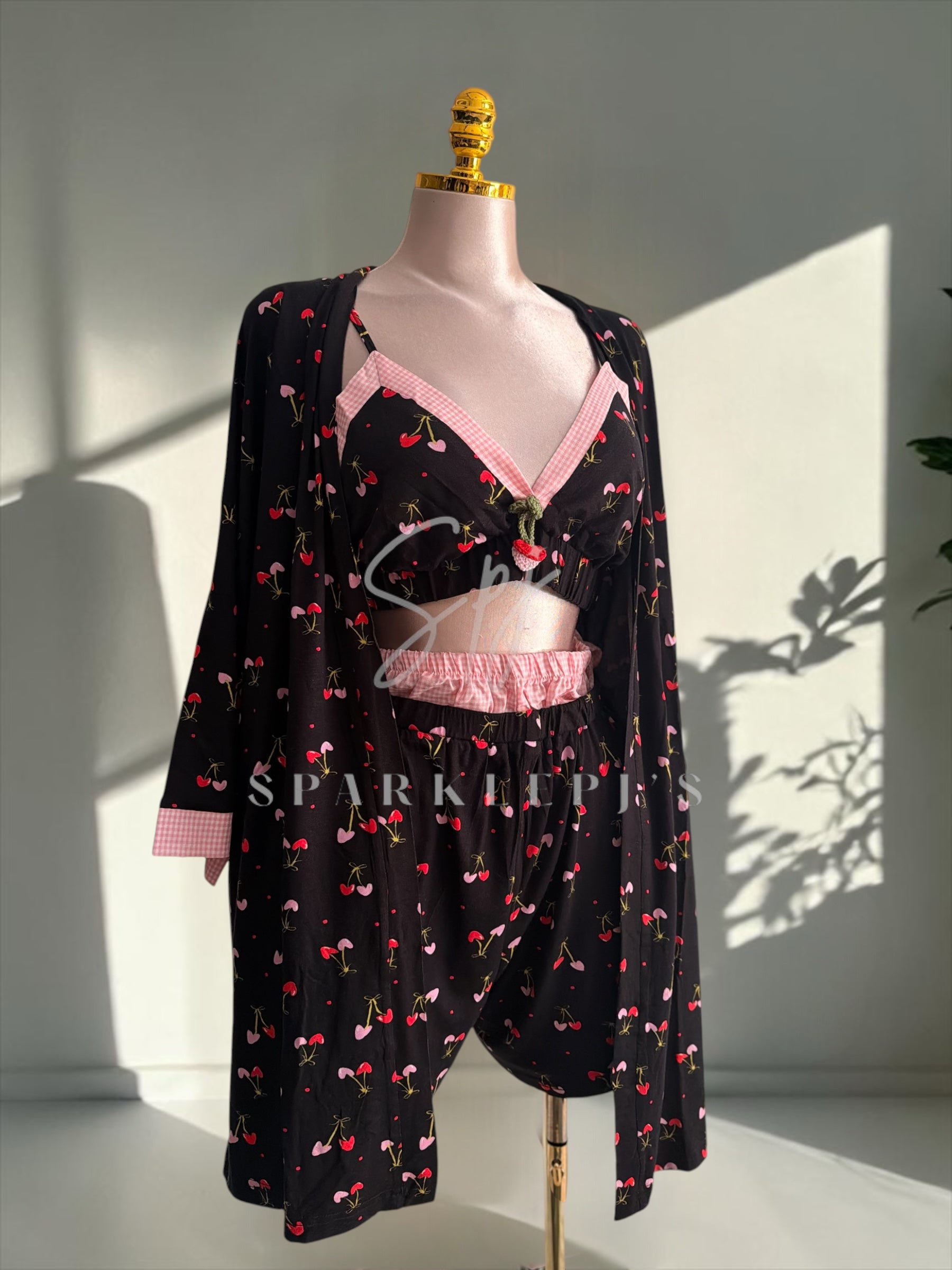 Cherry 3-Piece Short Set