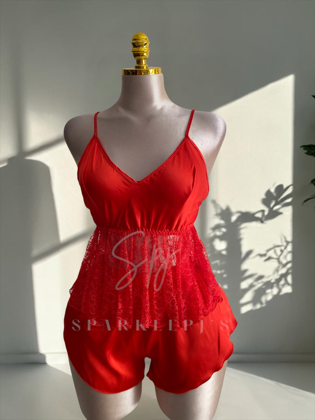 Elegant Lace 4-Piece Satin Set