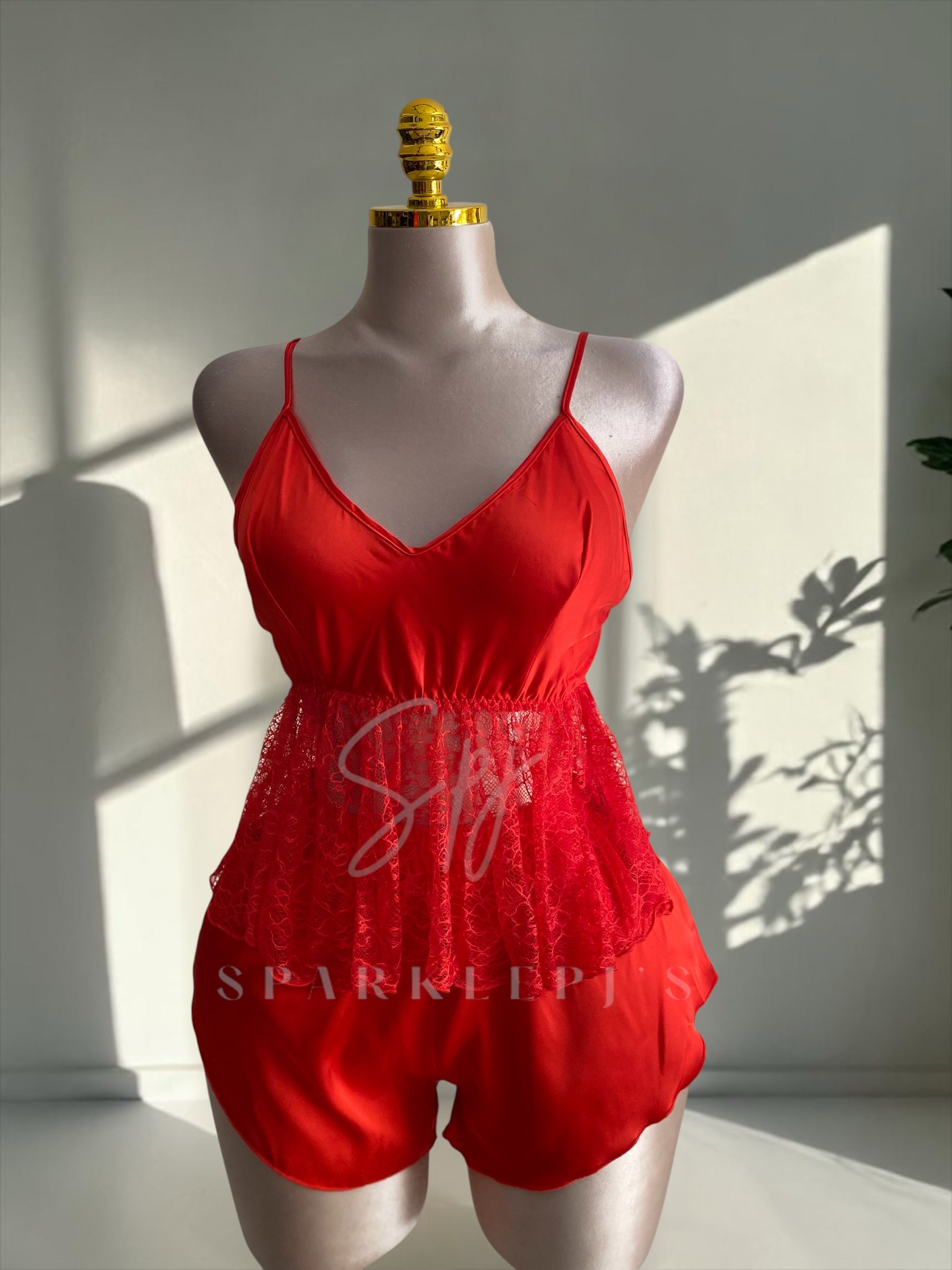 Elegant Lace 4-Piece Satin Set