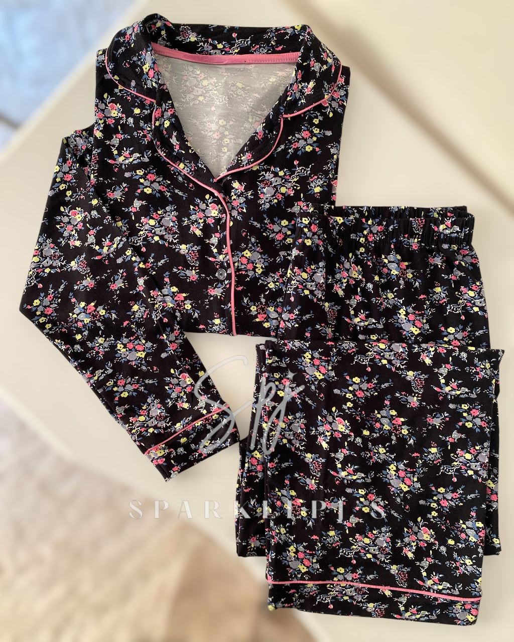 Floral Classic Pajama Set ( long sleeve )