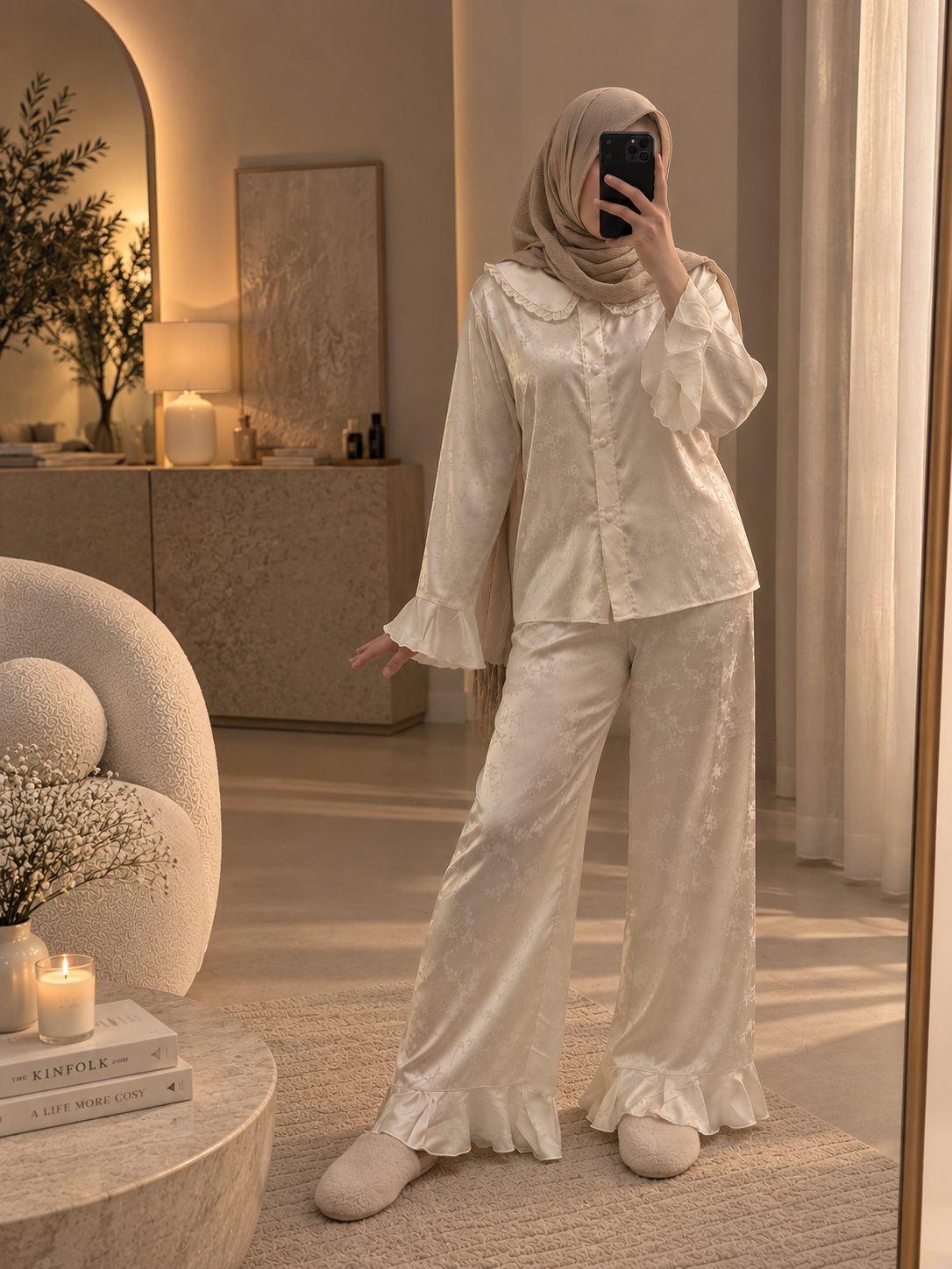 Classic Buttoned Satin Pajama