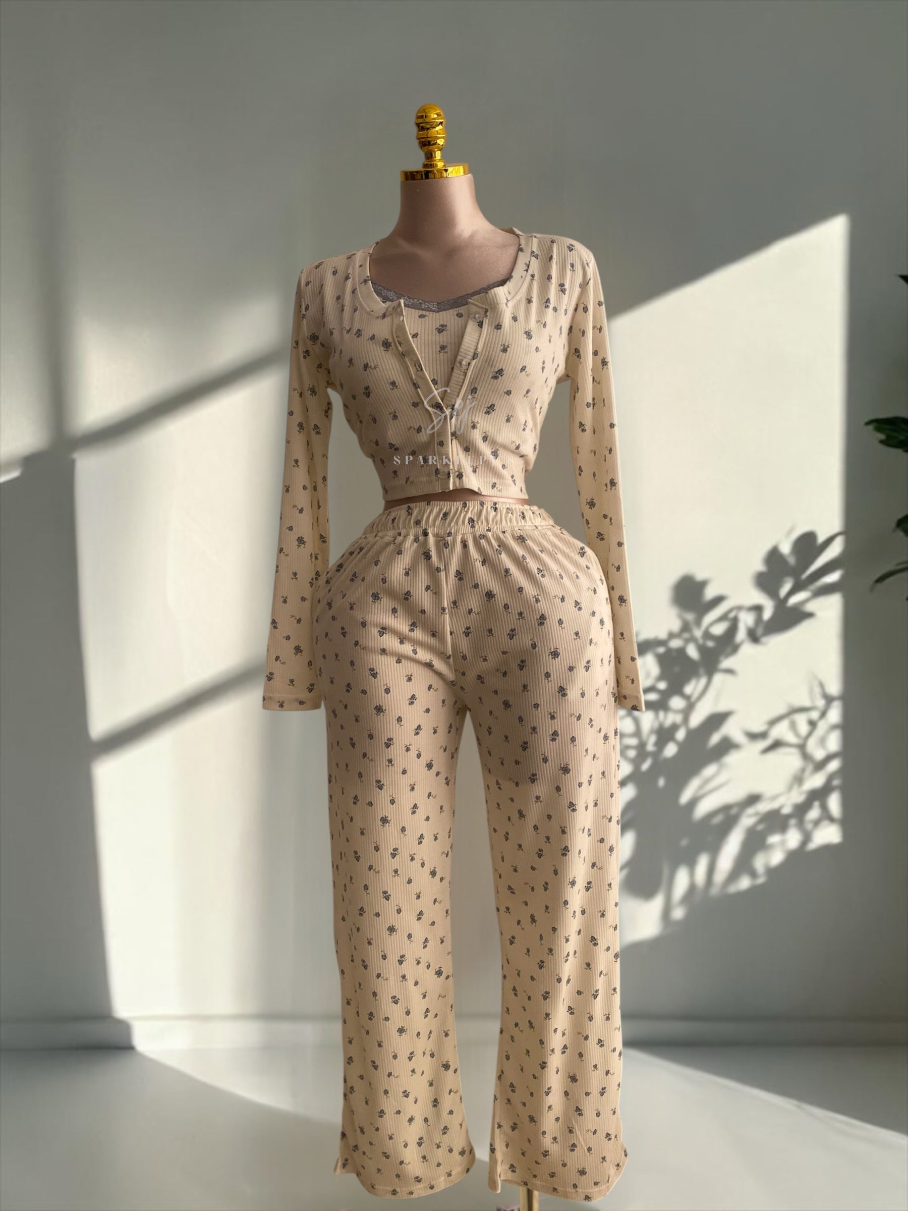 Blossom Lounge 3-Piece Pajama Set