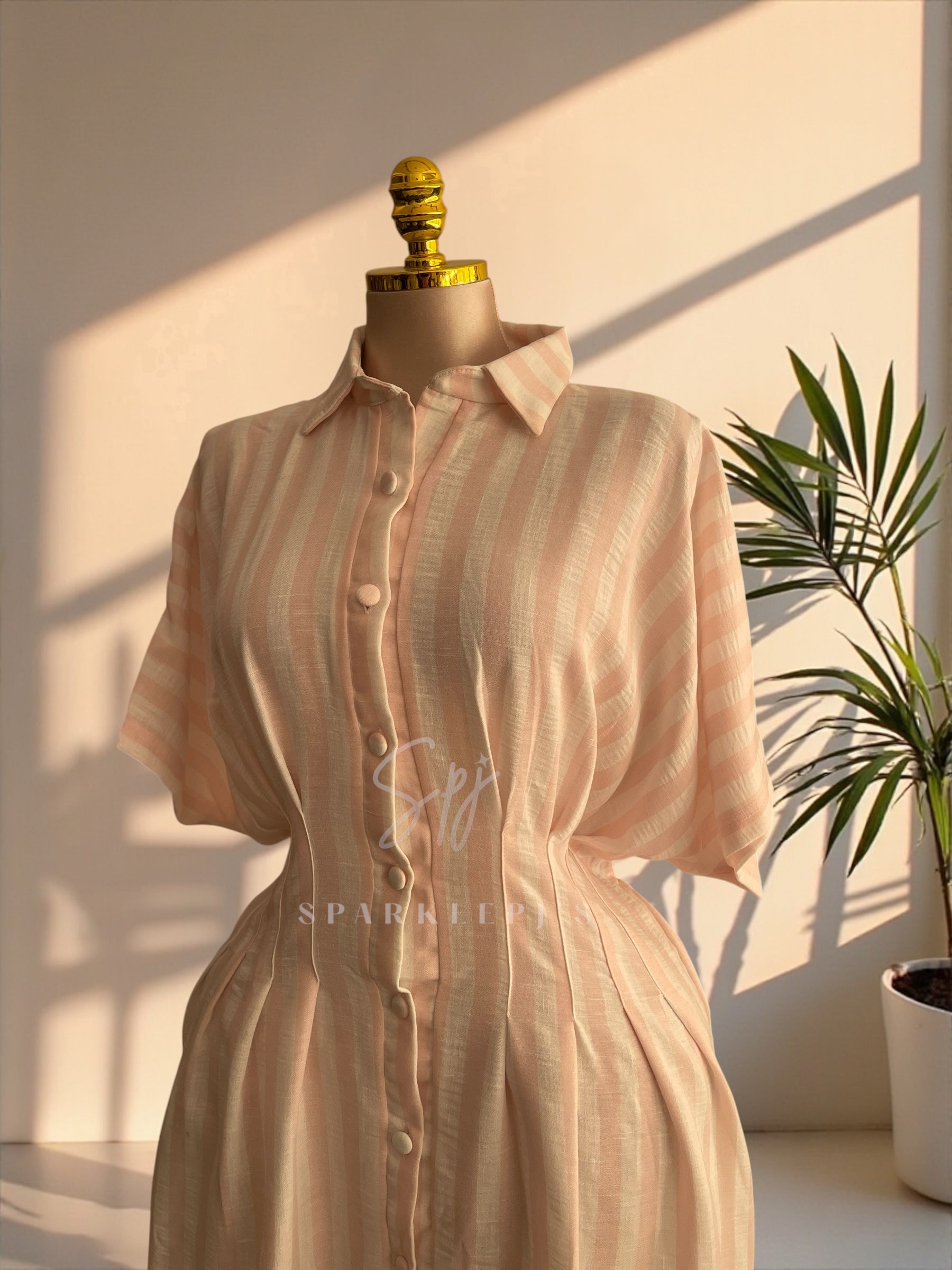 Soft Stripe Shirt Dress