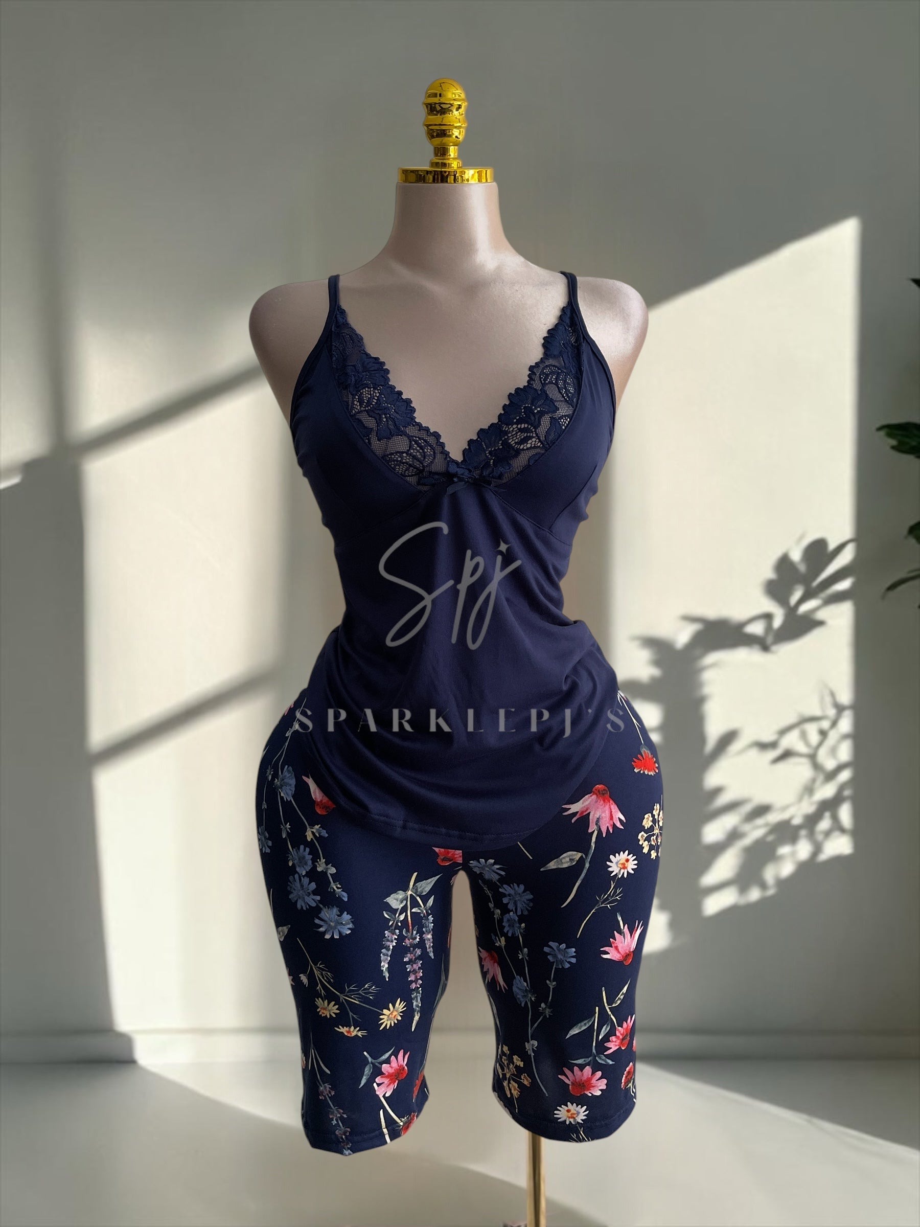 Floral Biker Shorts Pajama Set