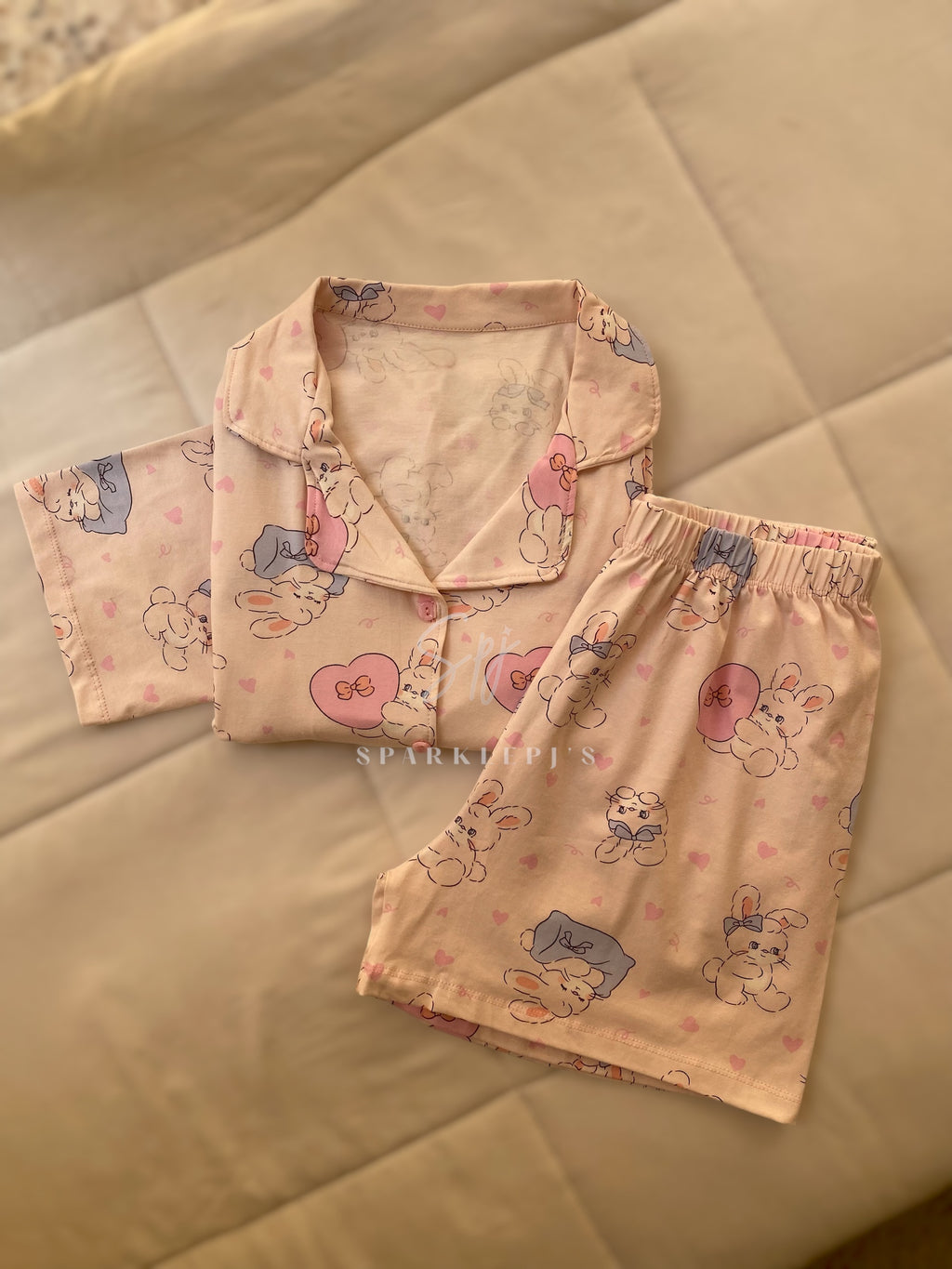 Bunny Hearts Pajama Short Set