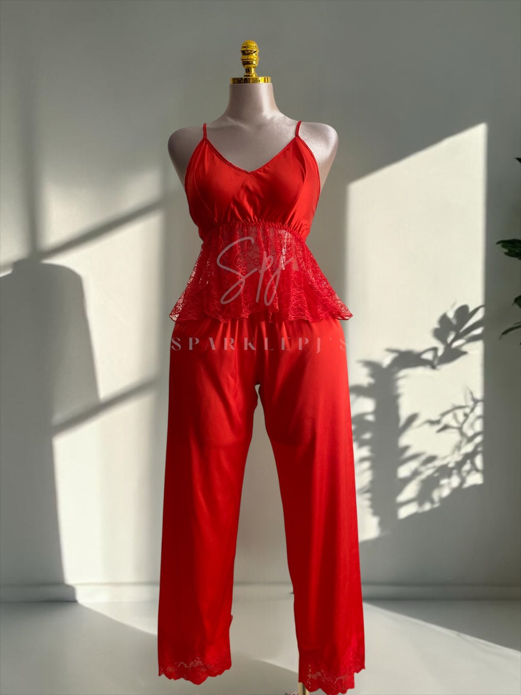 Elegant Lace 4-Piece Satin Set
