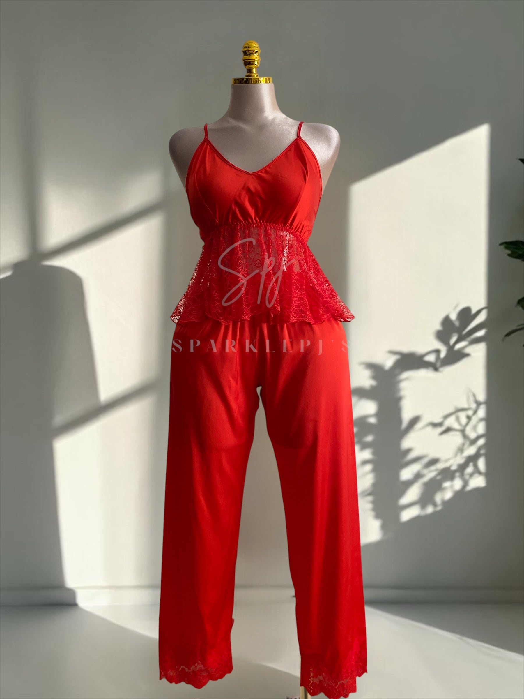 Elegant Lace 4-Piece Satin Set
