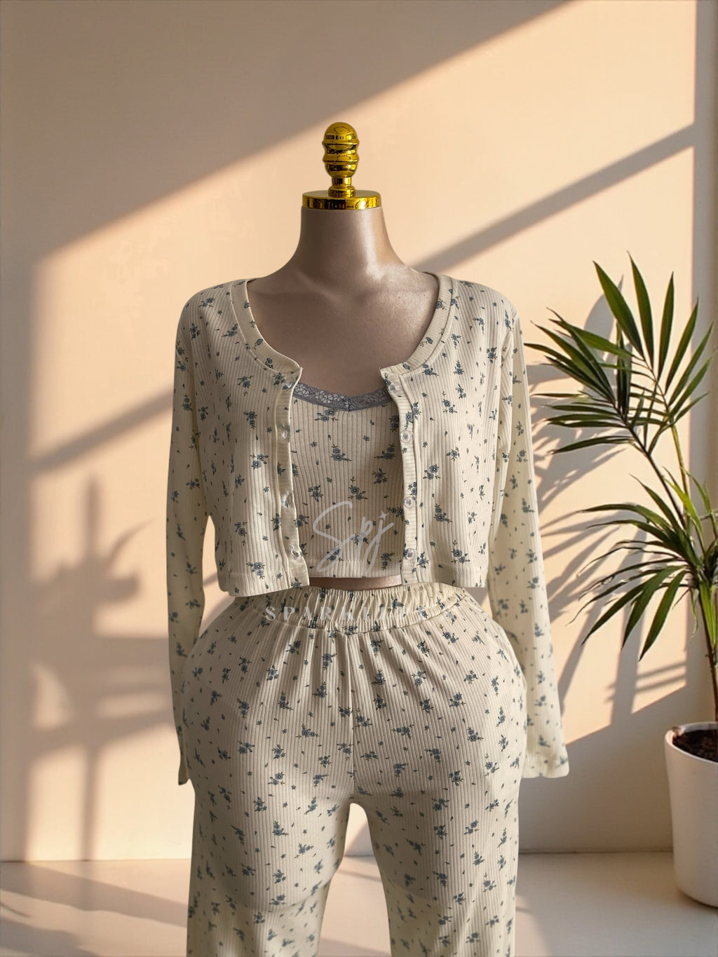 Cozy Bloom 3-Piece Pajama