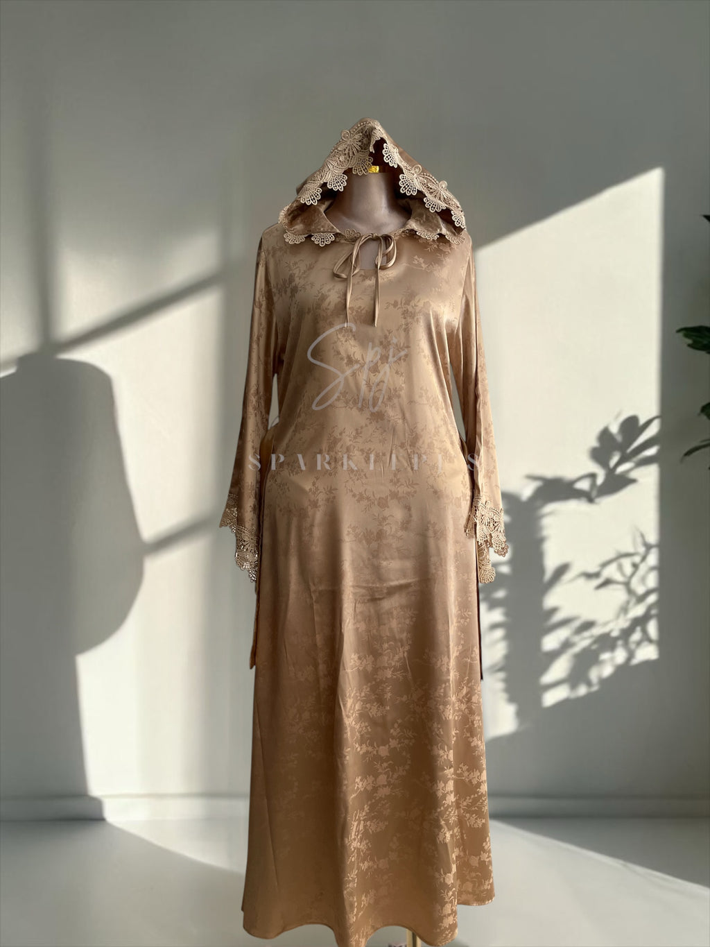 Floral Satin Lounge Abaya