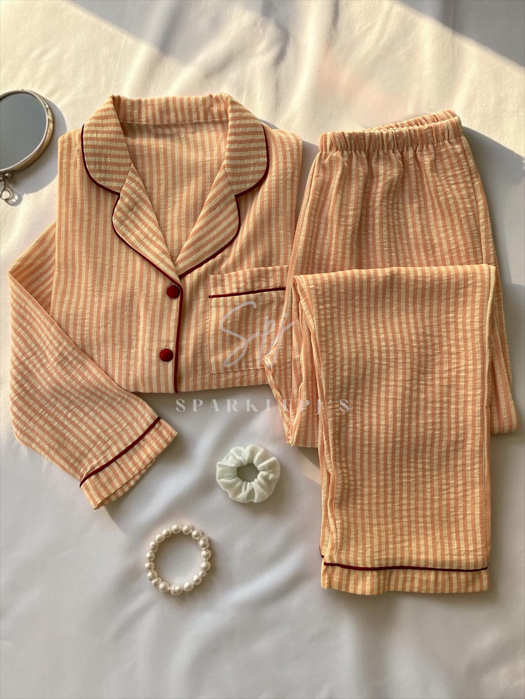 Classic Stripe Button Pajama (Long-Sleeve)