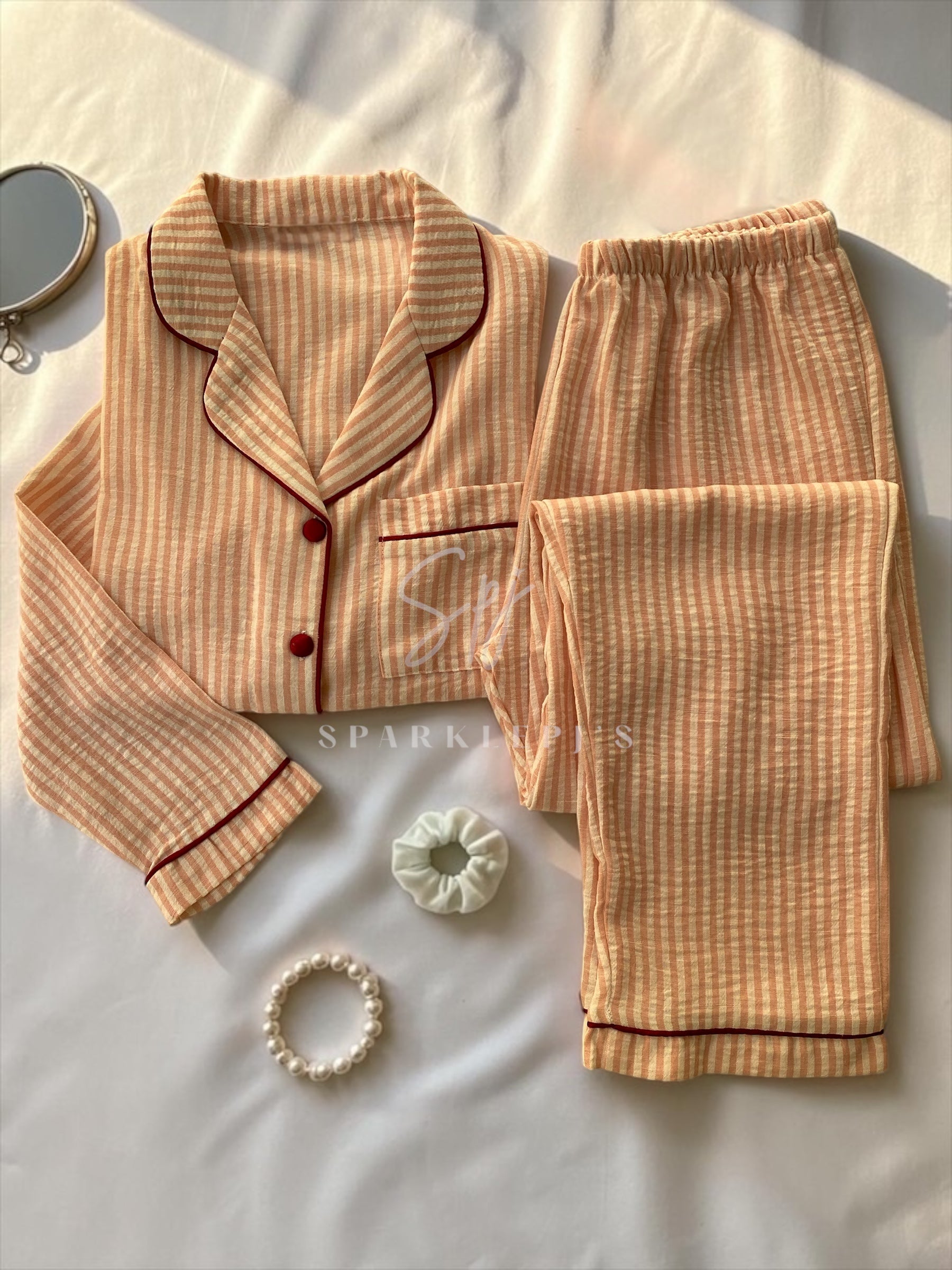 Classic Stripe Button Pajama (Long-Sleeve)