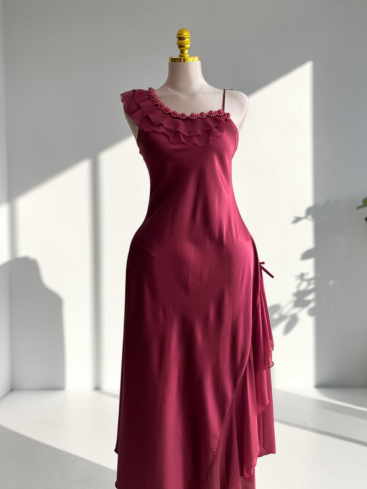 Hala Ruffle Satin Nightdress