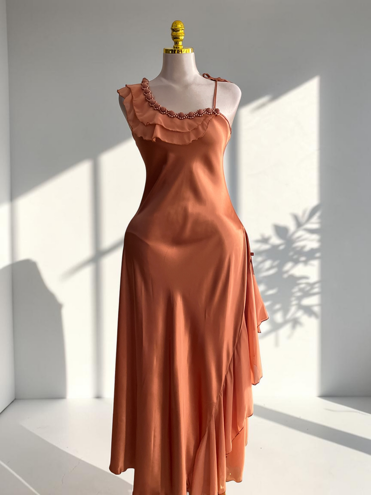 Hala Ruffle Satin Nightdress
