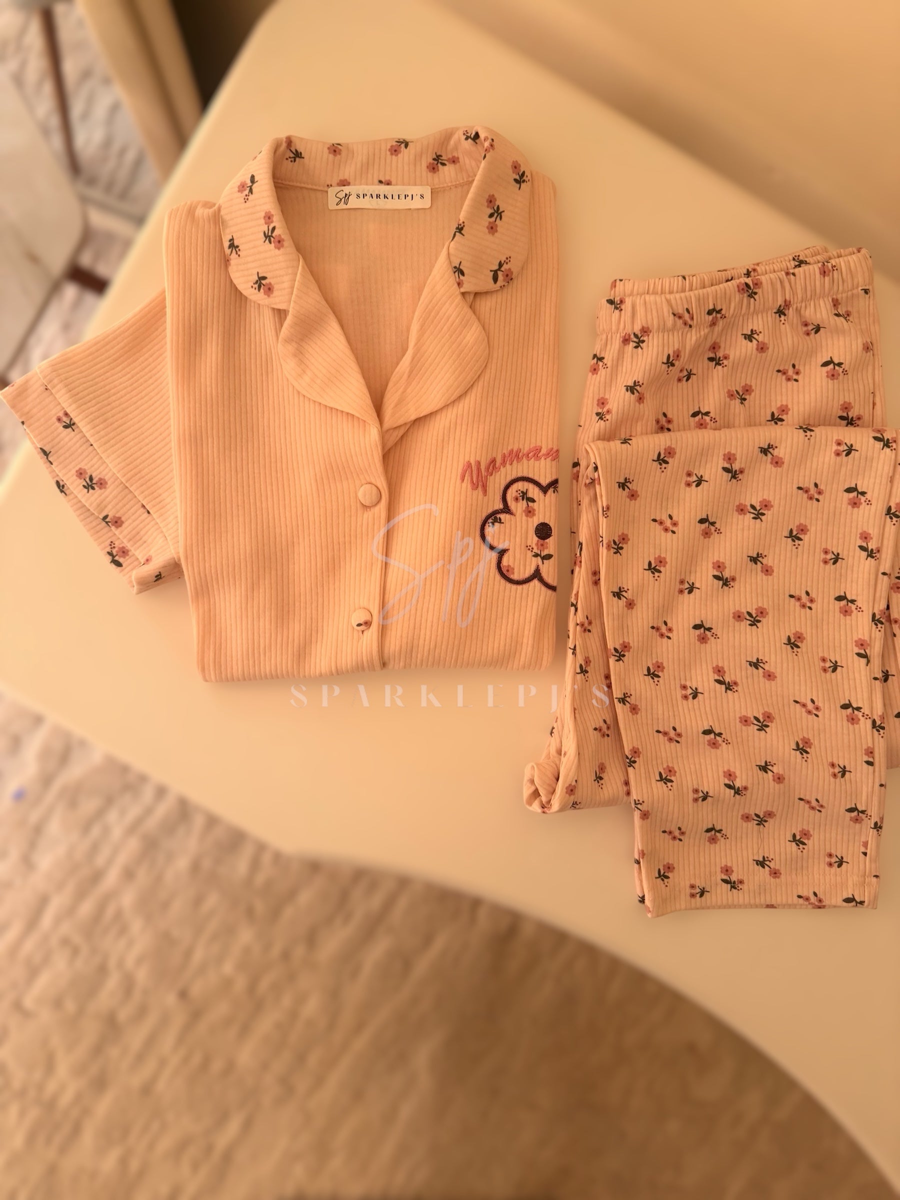 Soft Daisy Ribbed Pajama
