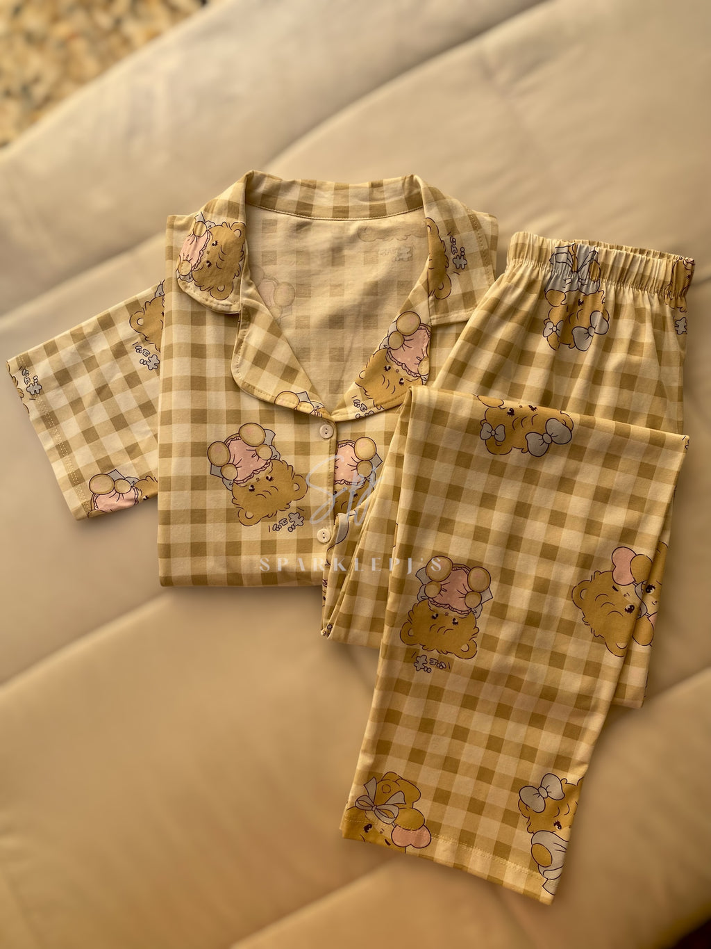 Teddy Check Pajama Set