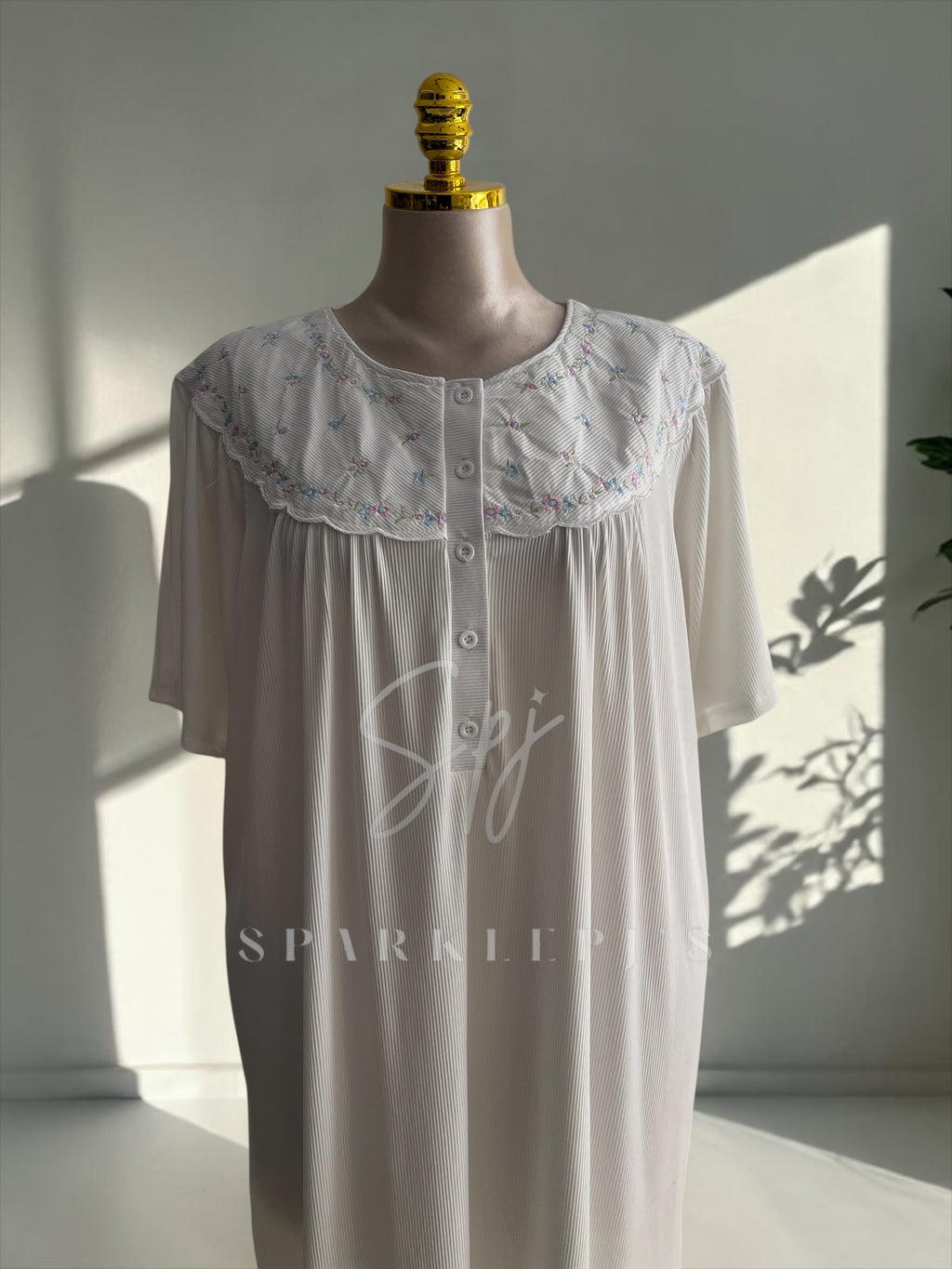 Soft Embroidered Maxi Nightdress