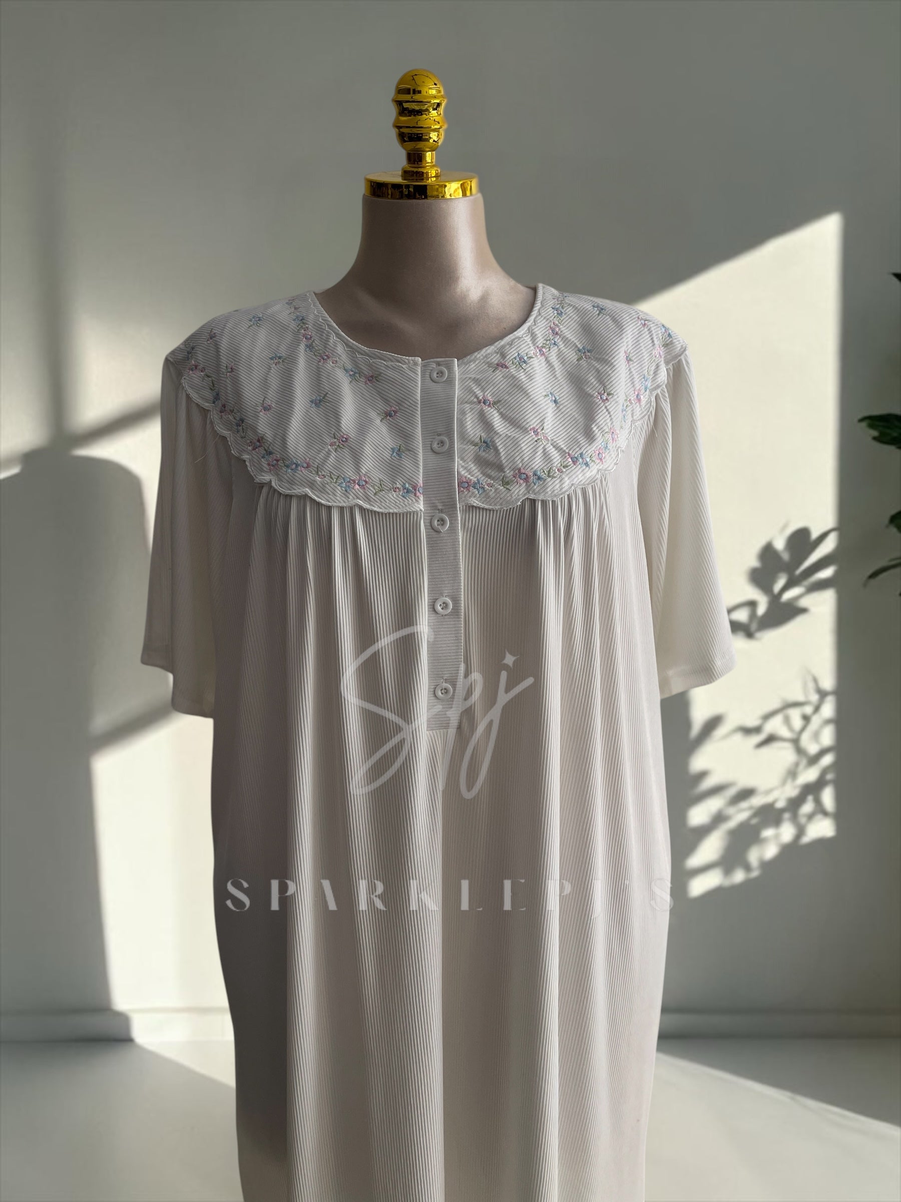 Soft Embroidered Maxi Nightdress