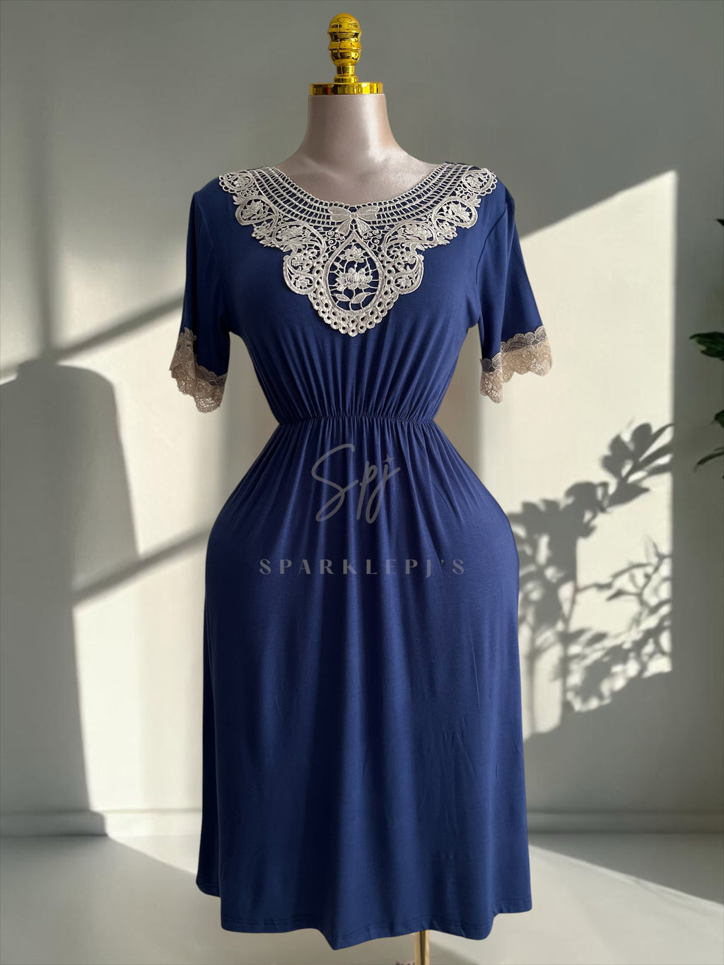 Royal Lace Short Night Dress