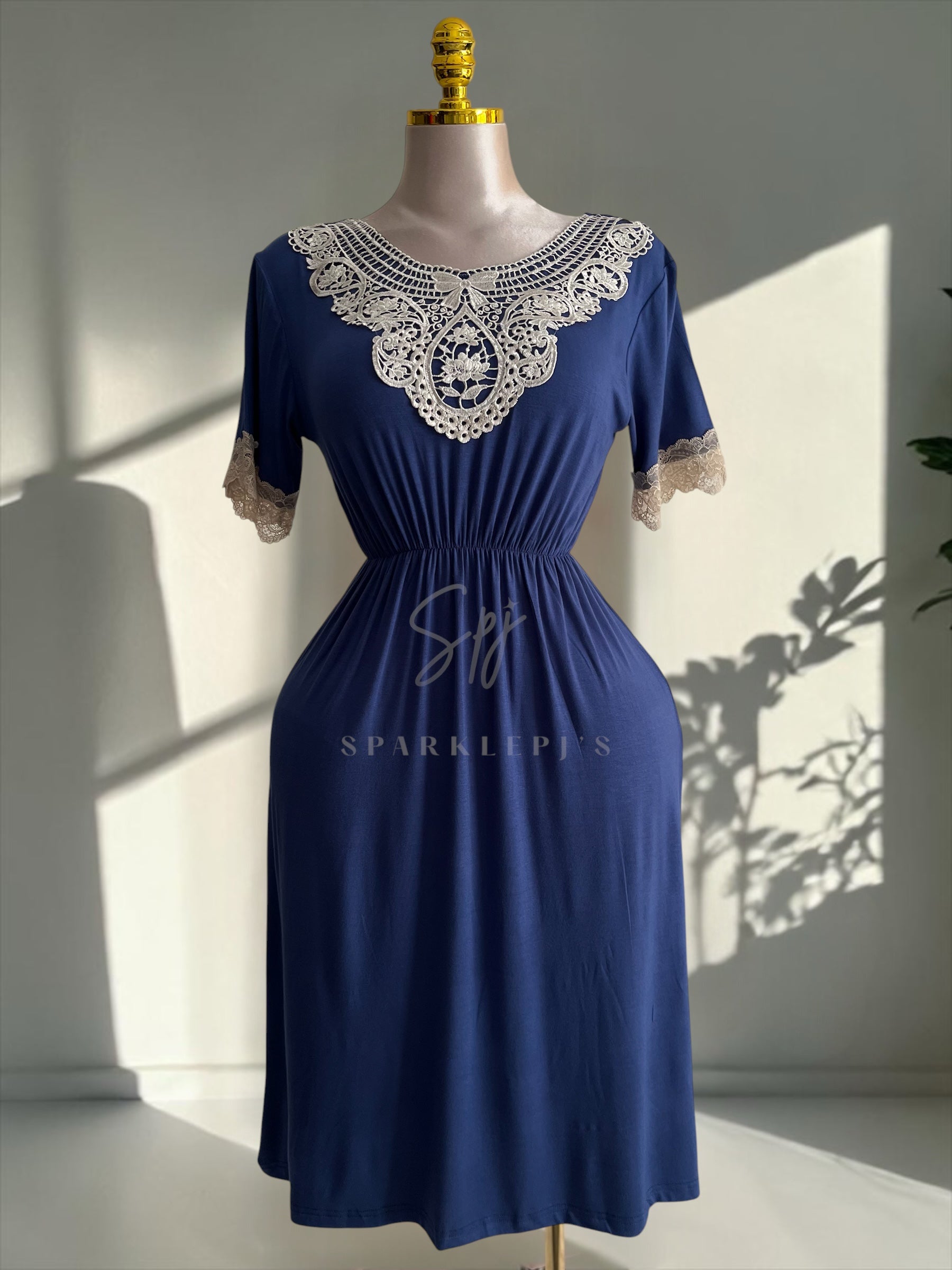 Royal Lace Short Night Dress