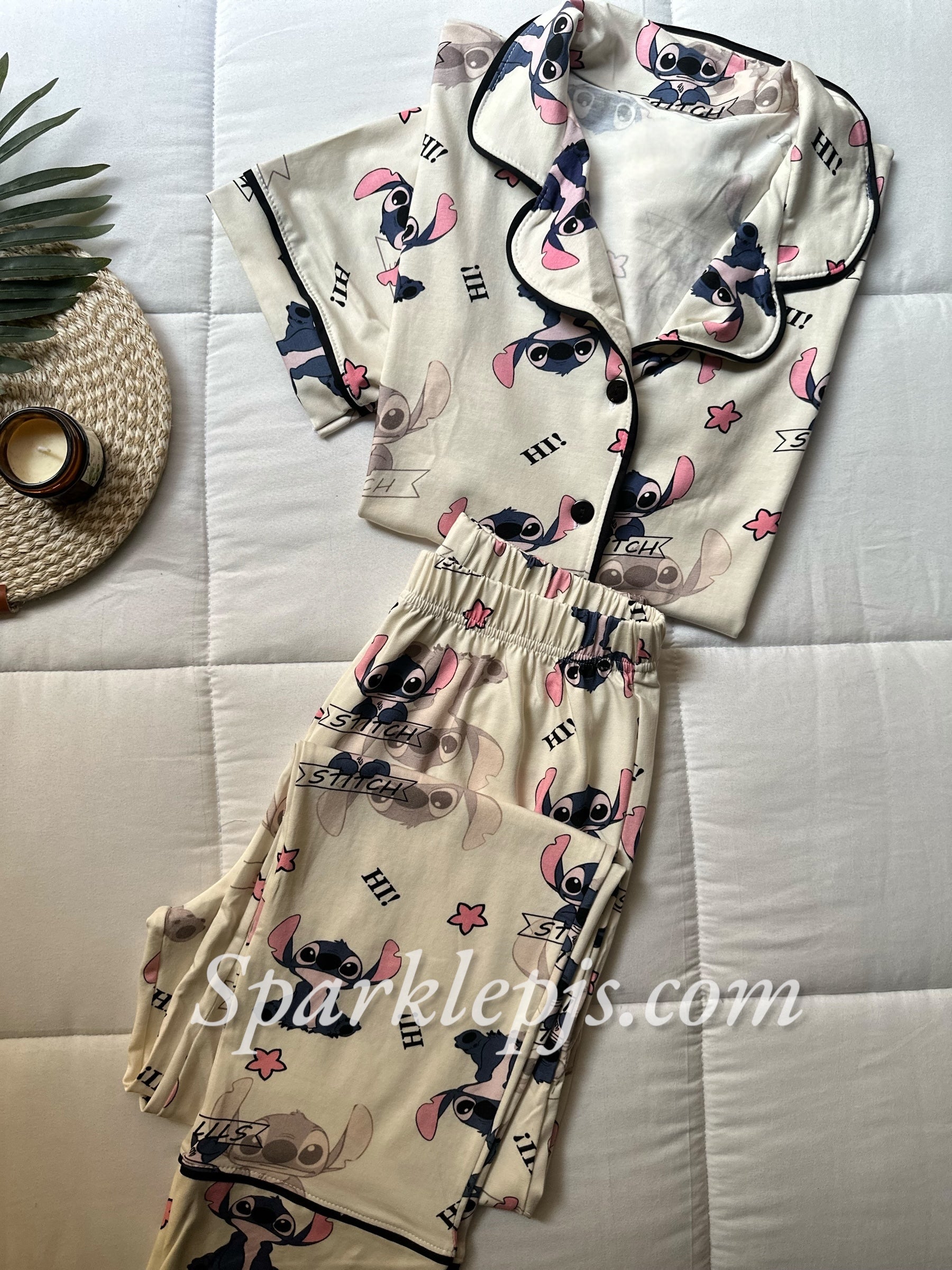 Stitch buttoned pajama
