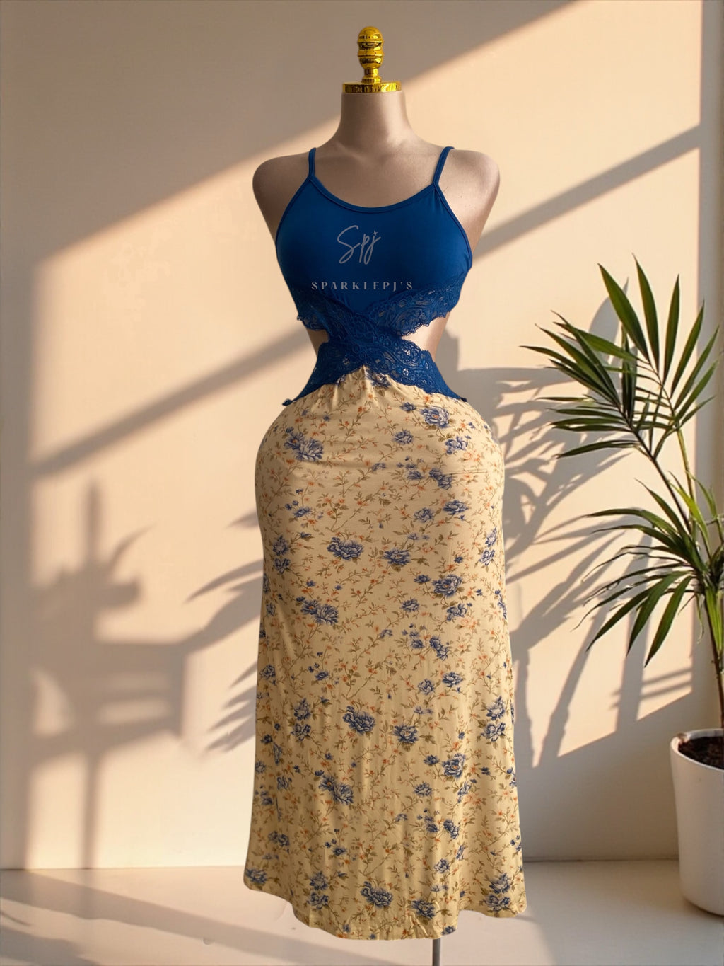 Blue Blossom Lace Nightdress