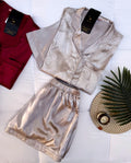 Satin Bloom Pajama Set