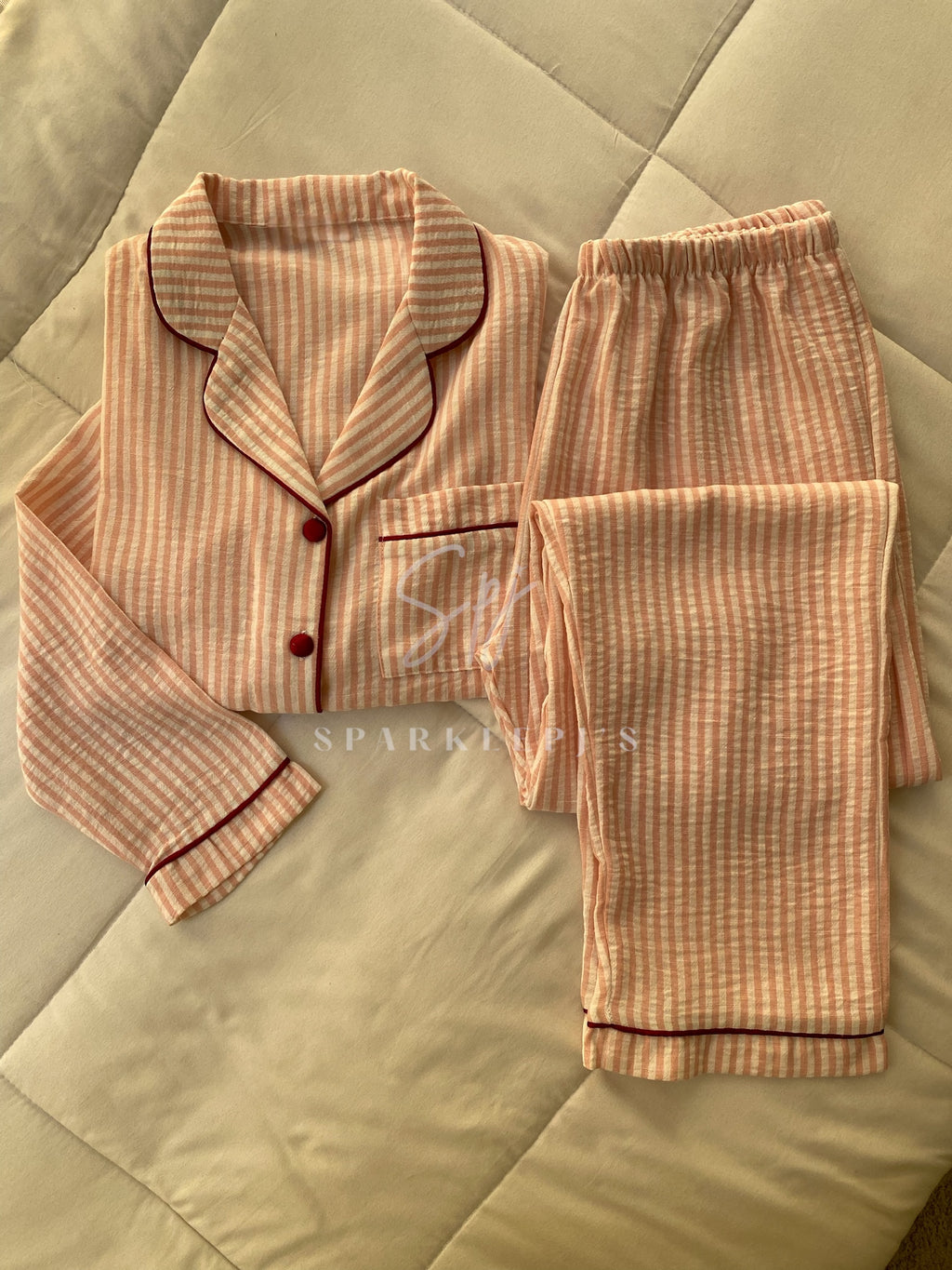 Classic Stripe Button Pajama (Long-Sleeve)