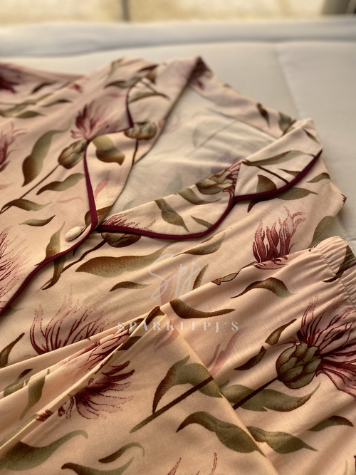 Burgundy Bloom Pajama Set