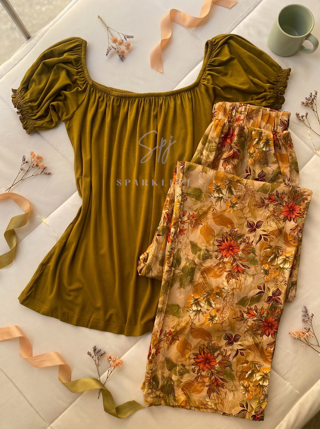 Floral Lounge Pajama Set (Long-Pants)