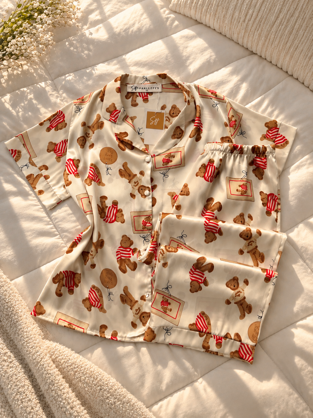Teddy Satin Pajama Set