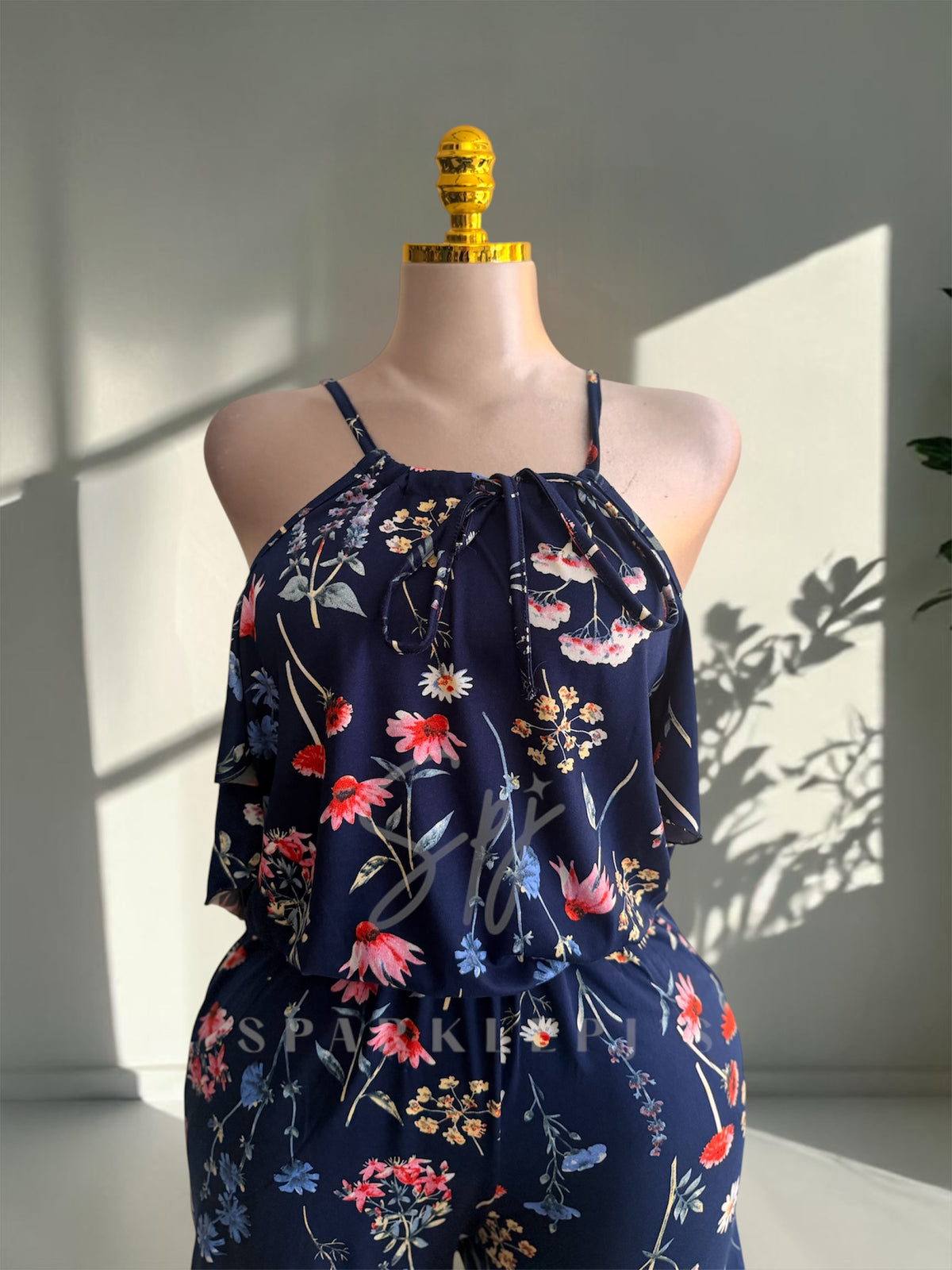 Elegant Floral Short Jumpsuit