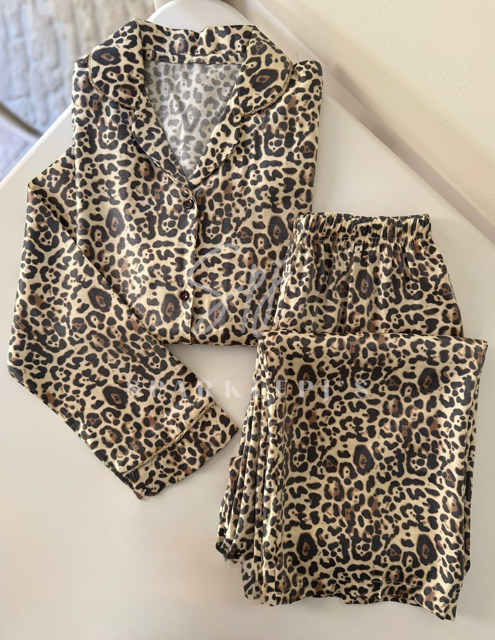 Golden Leopard Satin Pajama