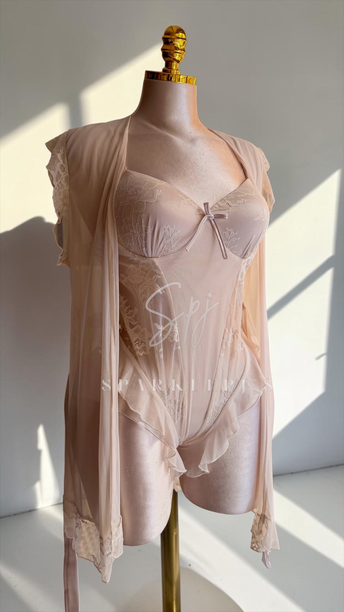 Floral Tulle Robe Set