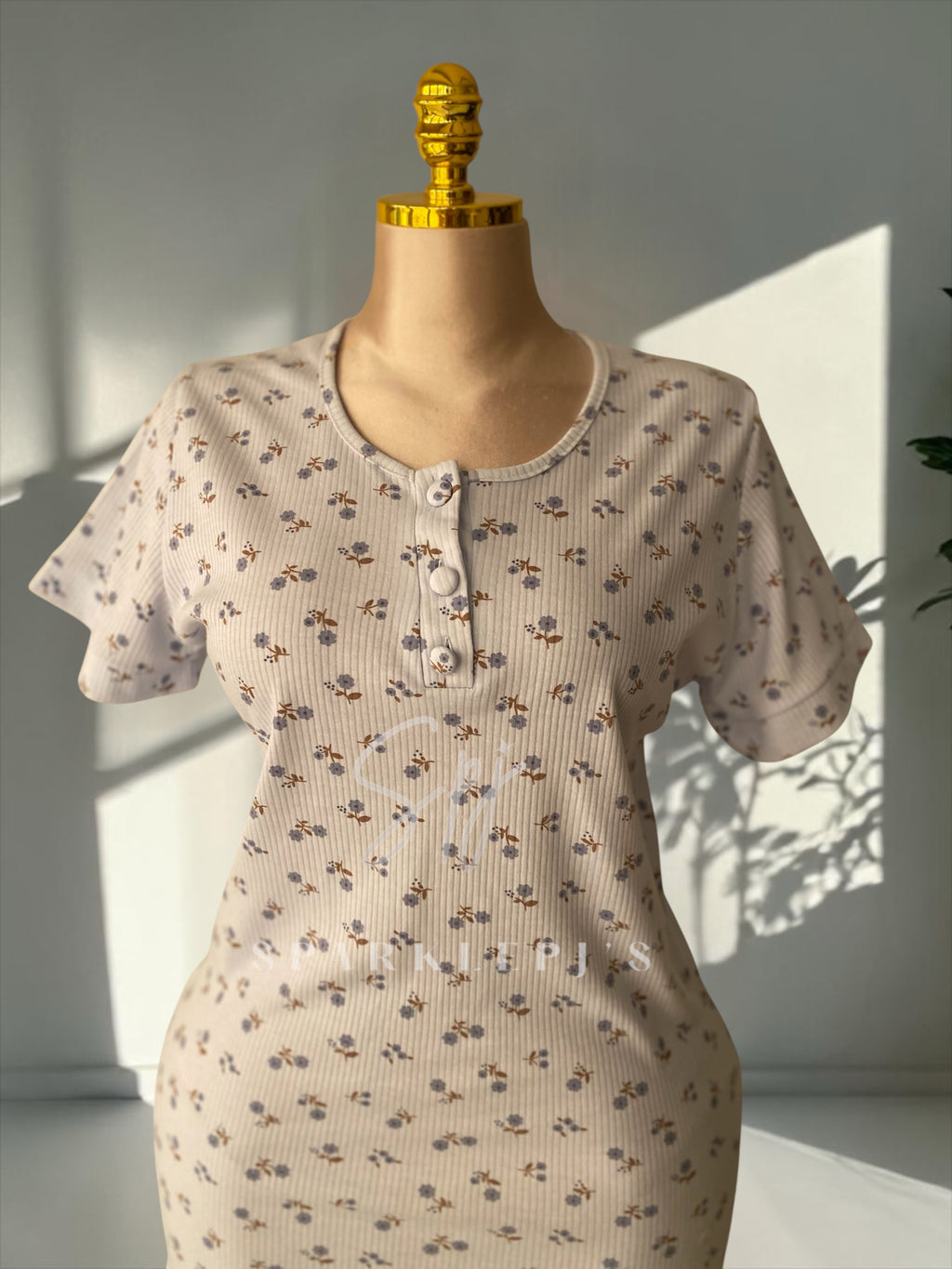 Ribbed Flower Nightdress