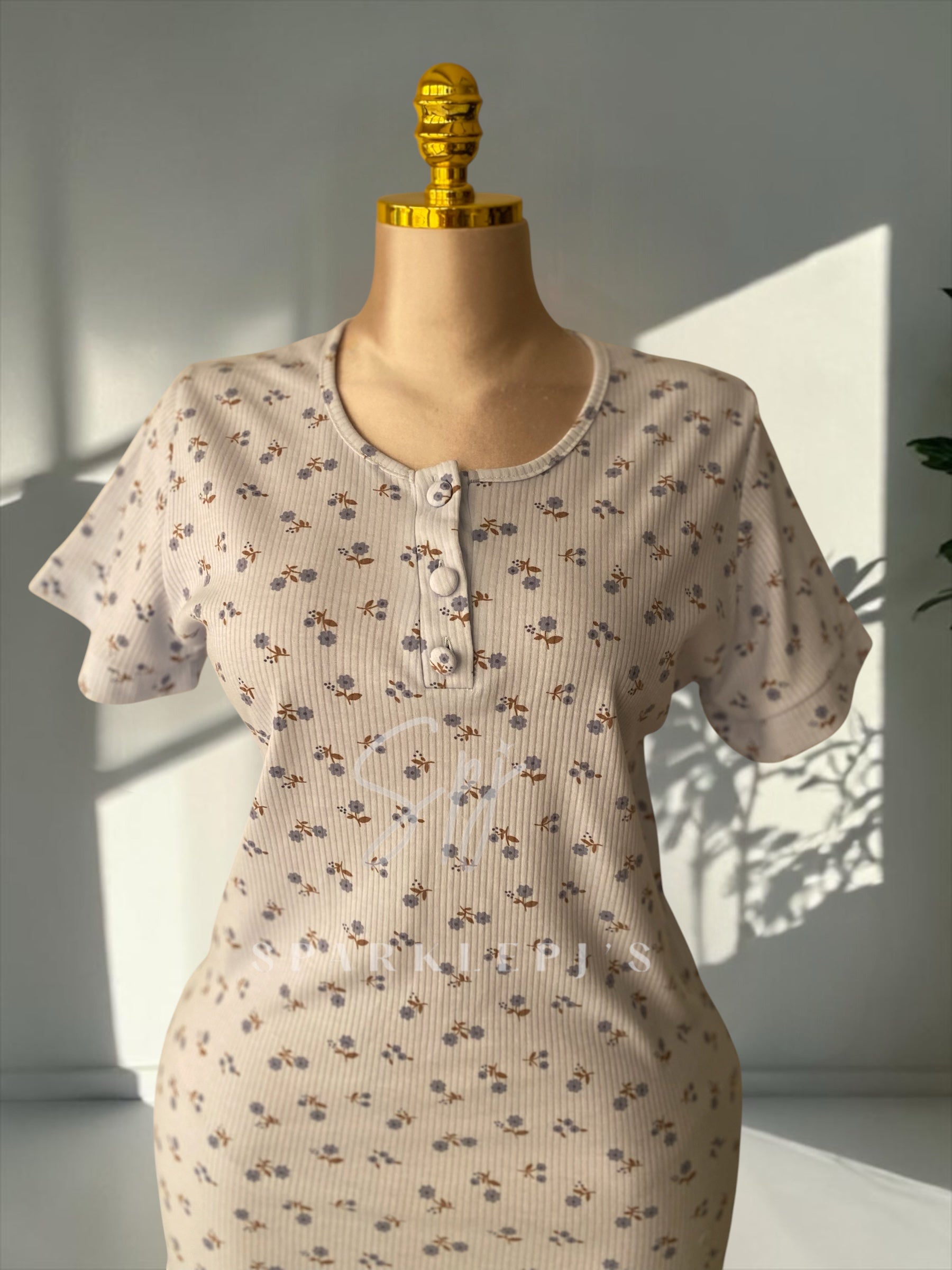 Ribbed Flower Nightdress