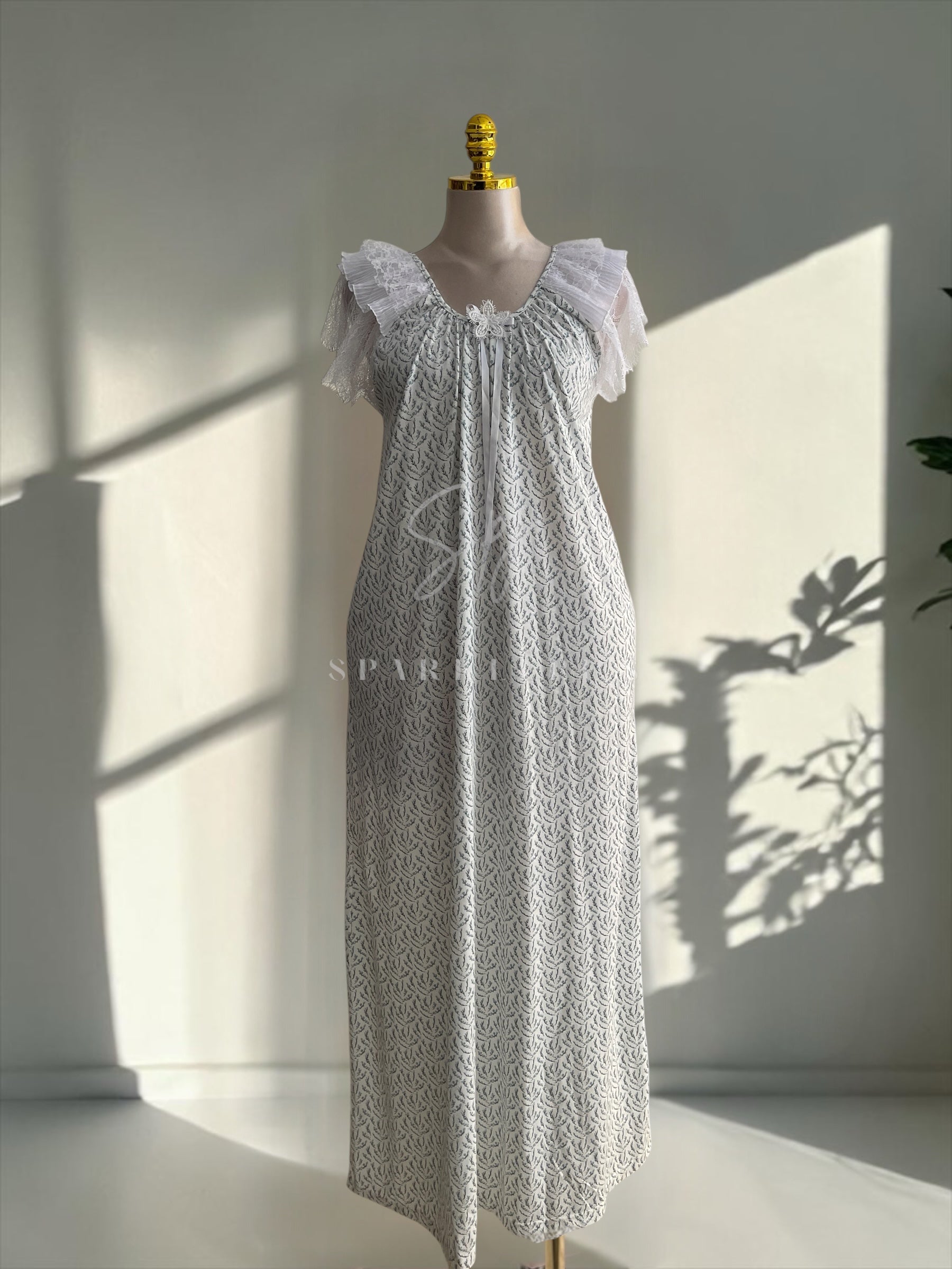 Elegant Petal Lounge Gown - Plus Size