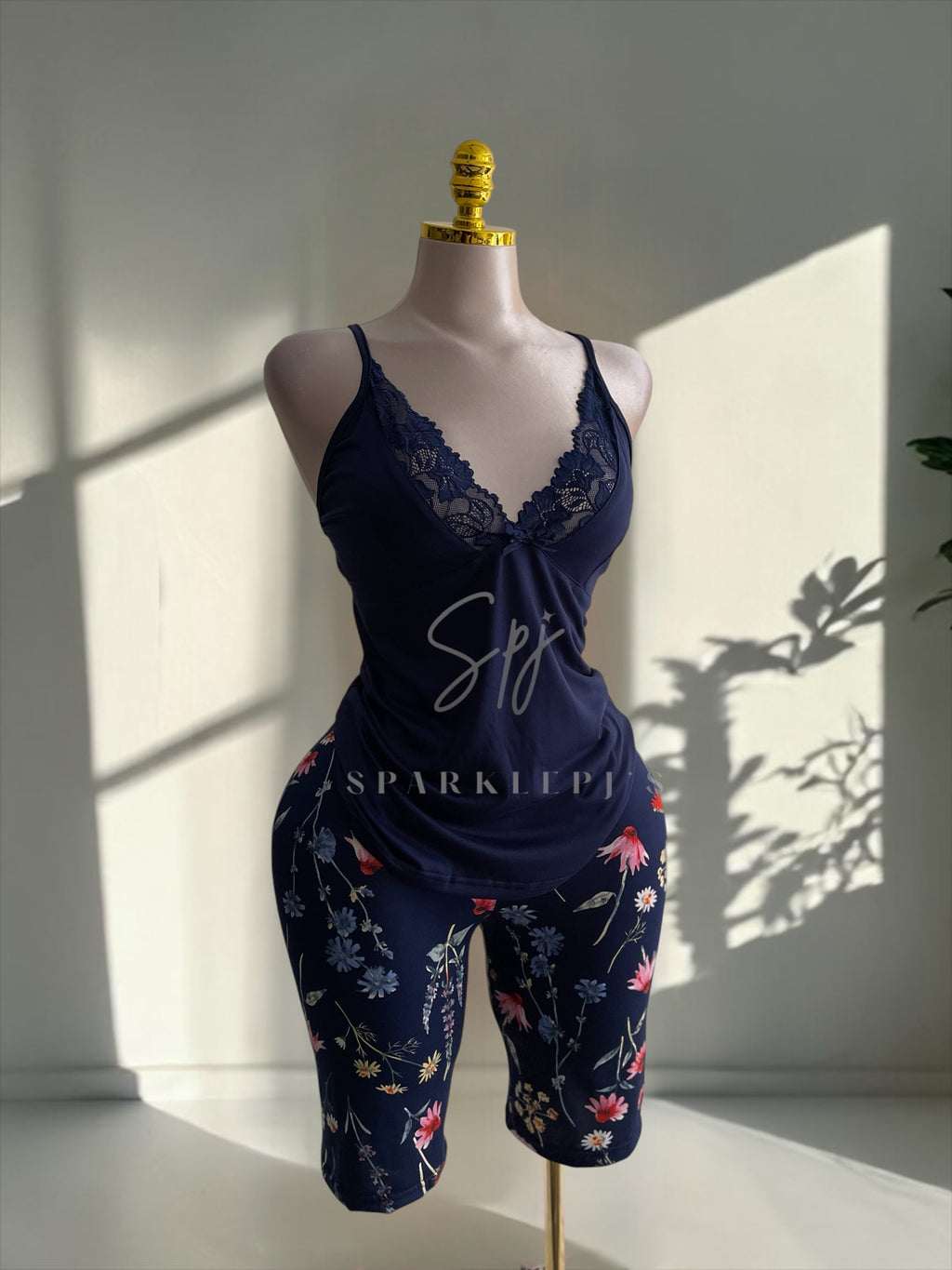 Floral Biker Shorts Pajama Set