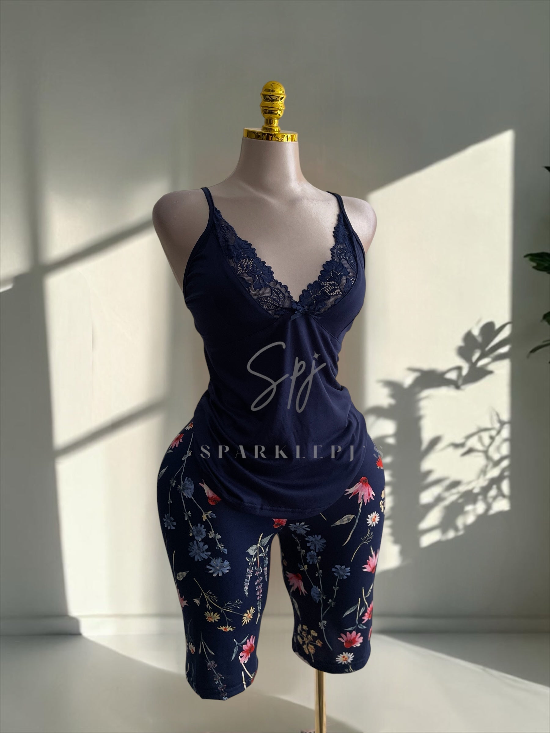 Floral Biker Shorts Pajama Set