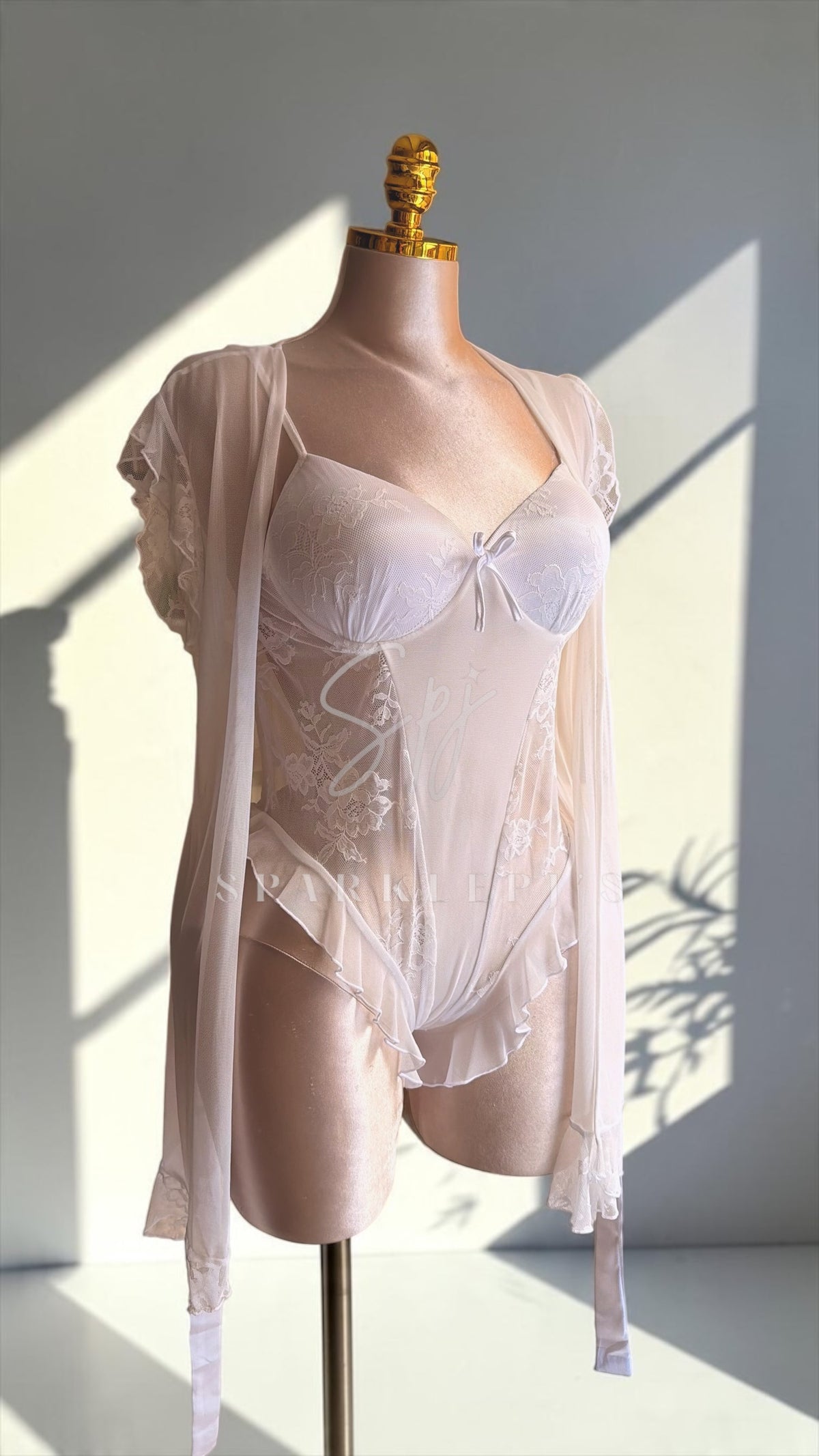 Floral Tulle Robe Set