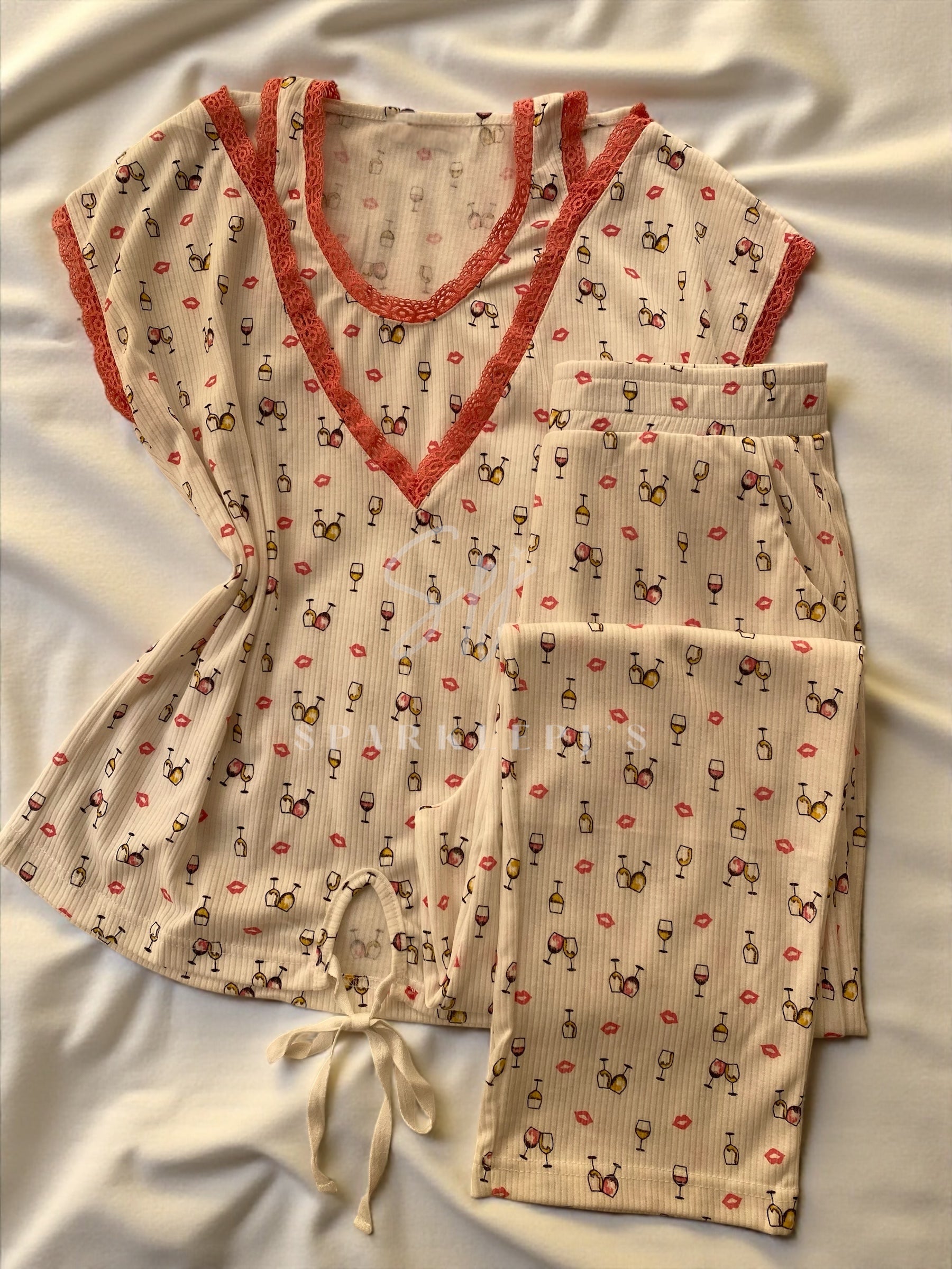 Soft Ribbed kiss Pajama Set