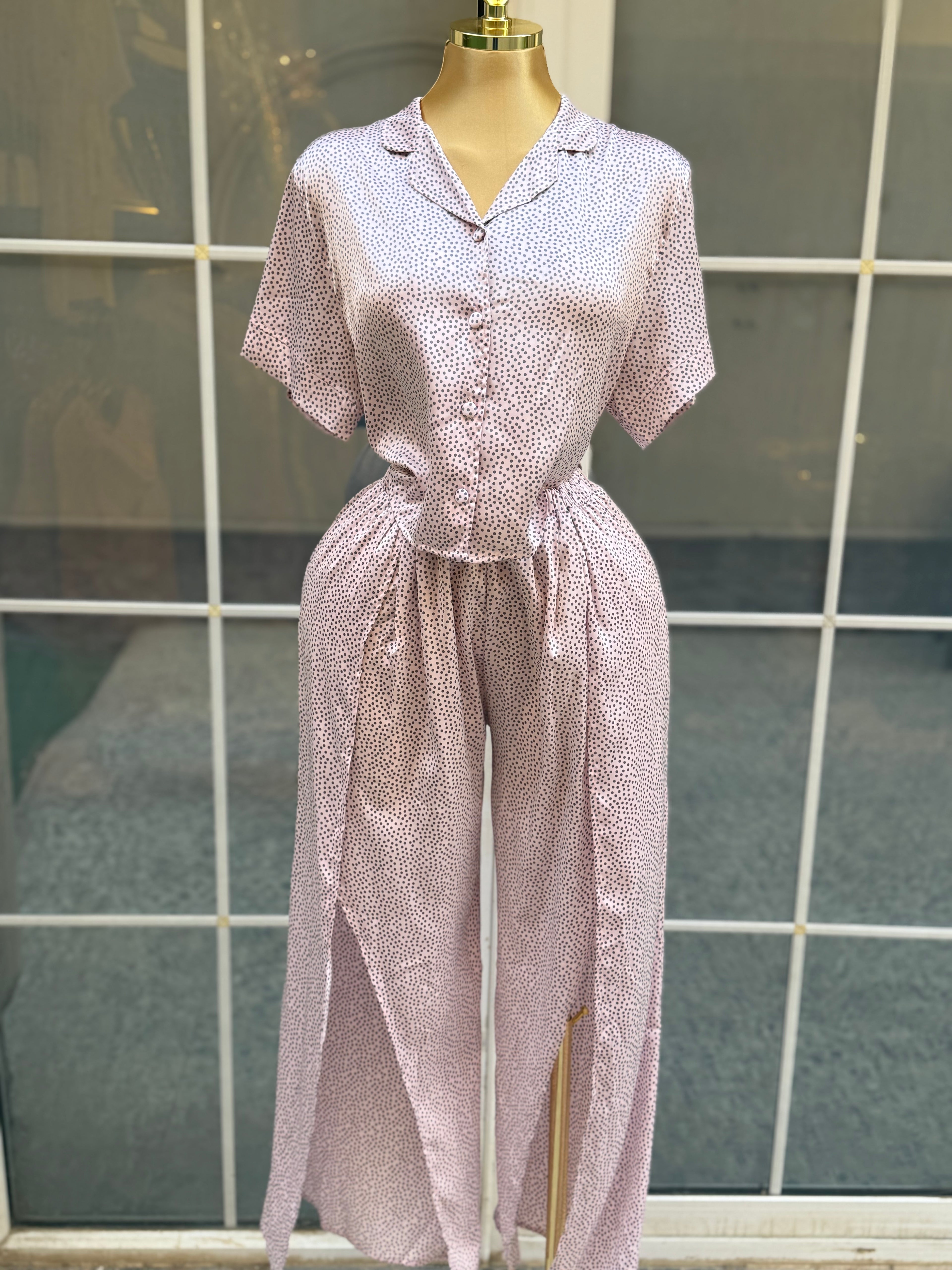 Satin Dots Half-sleeves pyj