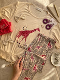 Pink Giraffe Pajama Set