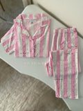 Pink Stripes Short Sleeve Set