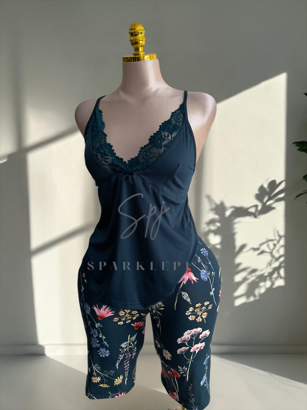 Floral Biker Shorts Pajama Set