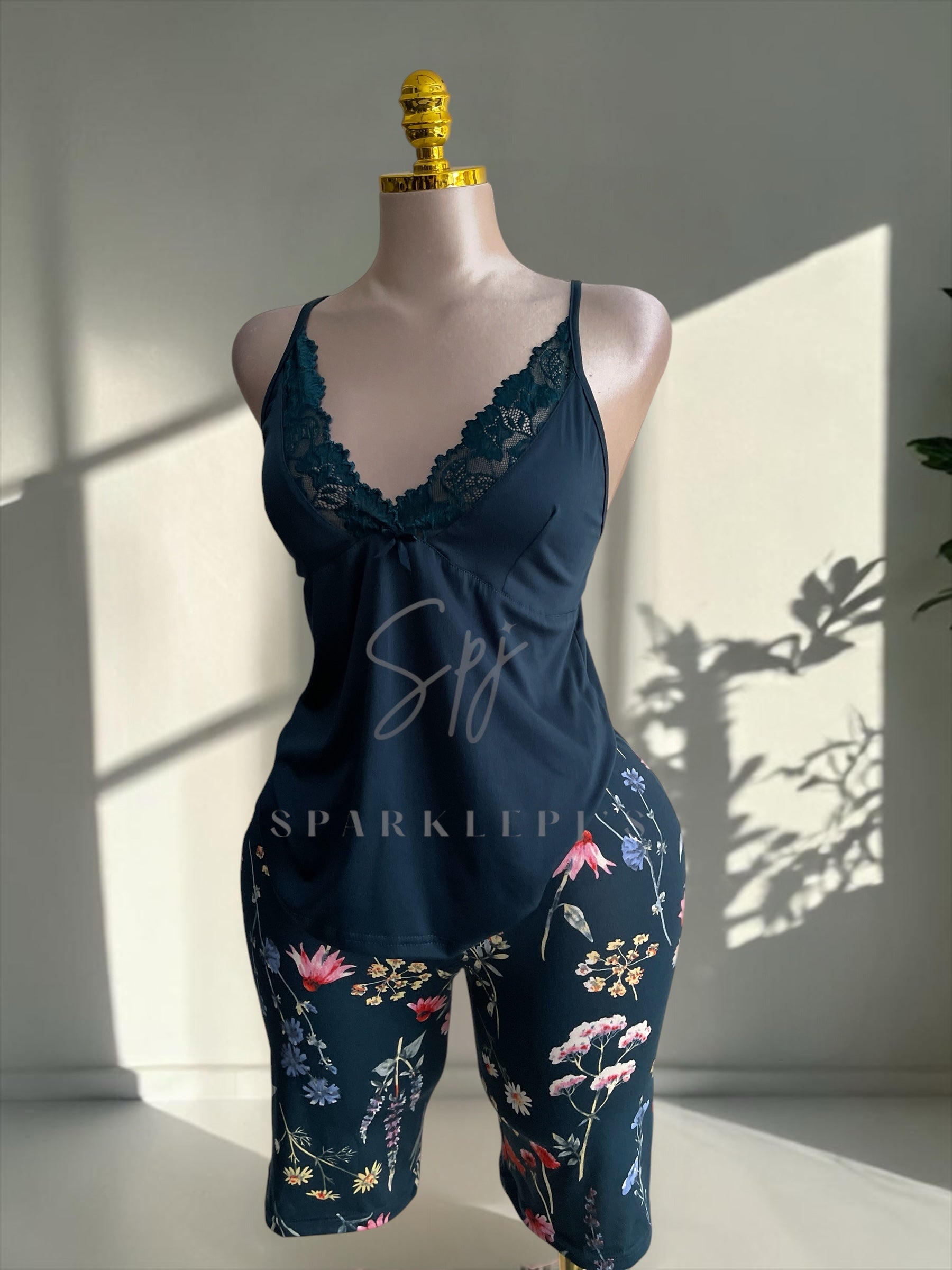 Floral Biker Shorts Pajama Set
