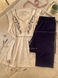 Navy Blossom Lounge Set
